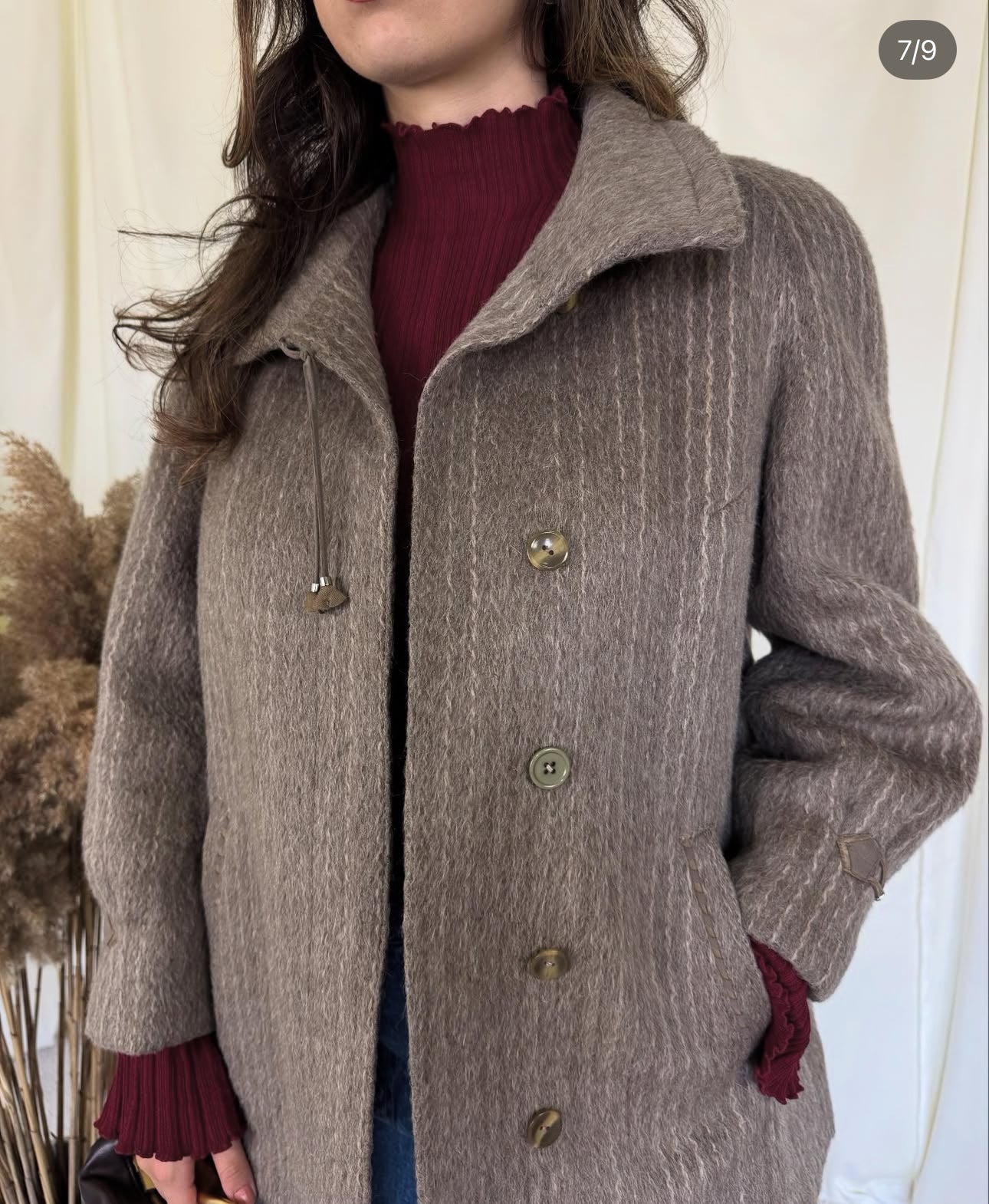 Palton vintage premium de lux din păr de lamă ( mărimea s)