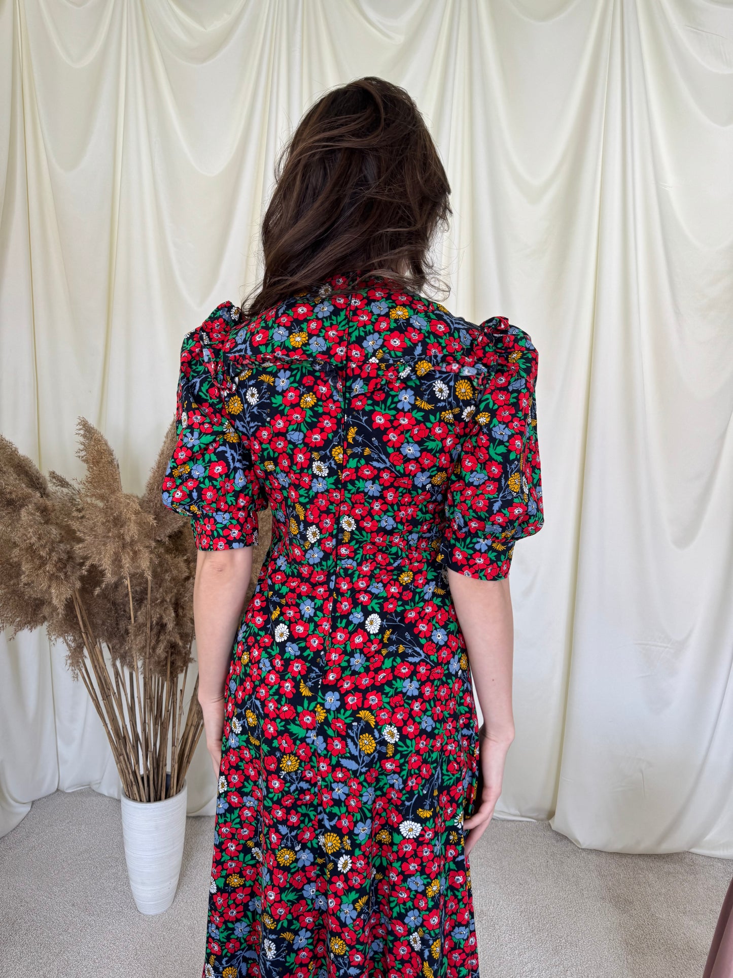 Rochie deosebită vintage  din 100% bumbac cu talie marcată( mărimea S)