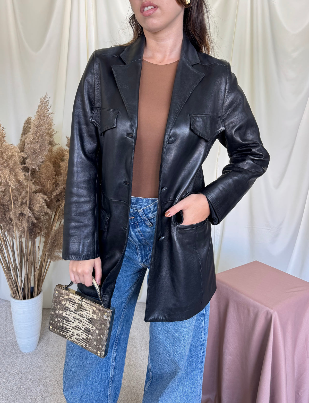 Jacheta luxury JENNY din 100% piele naturală extrem de fină și calitativă ( mărimea S) * defect*