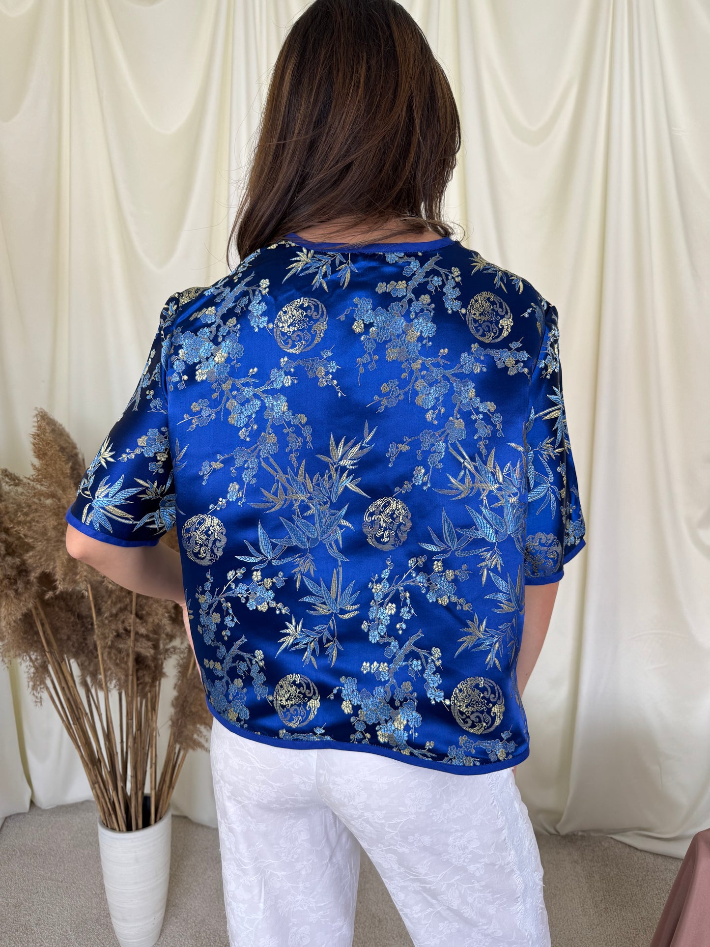 Sacou din mătase naturală cu print ( mărimea L-XL)