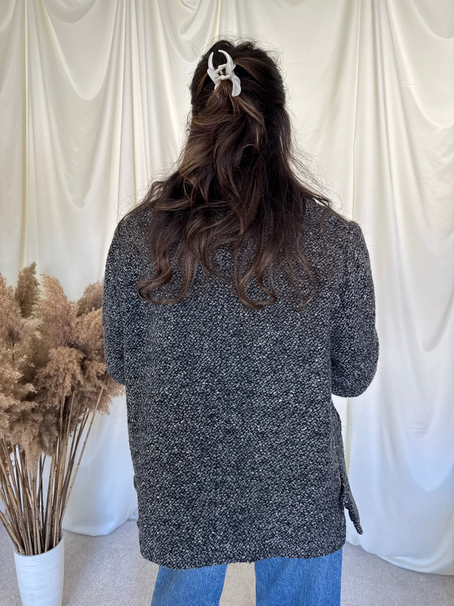 Jacheta vintage din stofa de lâna tip tweet