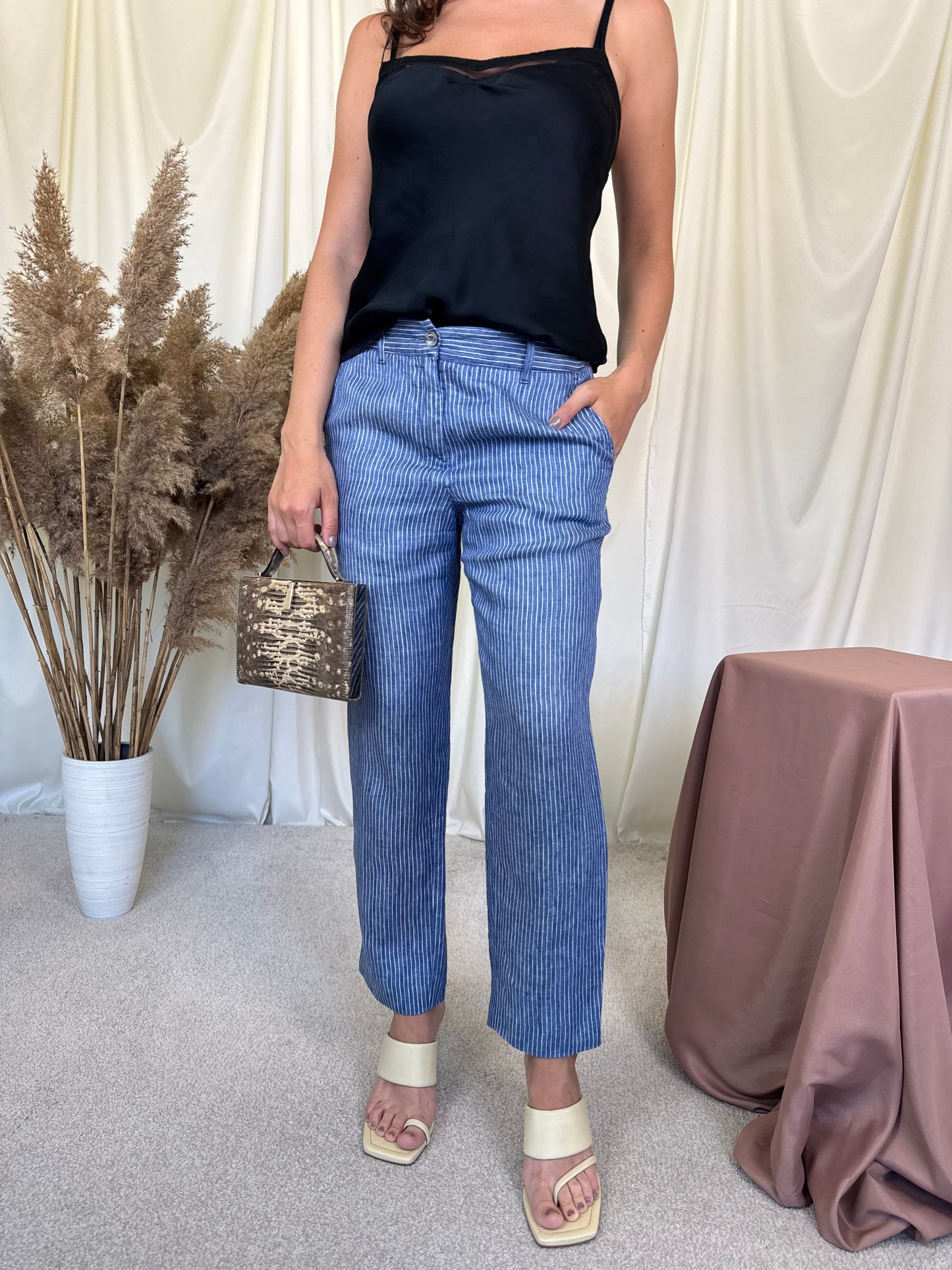 Pantalon MAX MARA din 100% in cu print 
(Mărimea S)