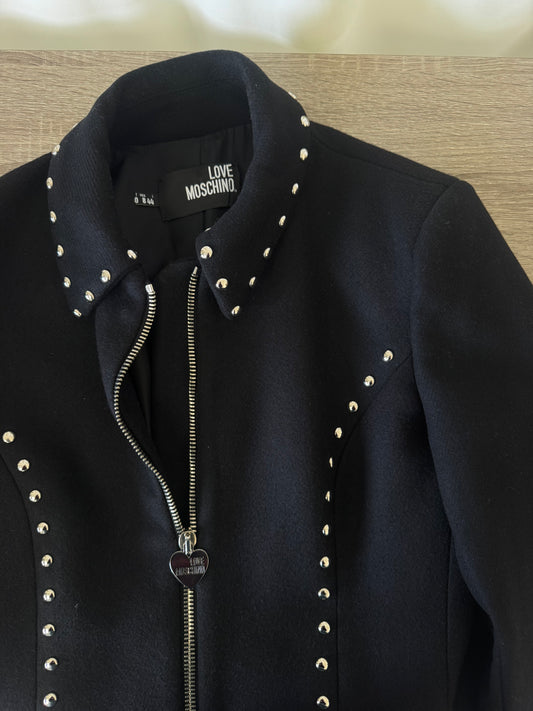 Palton Moschino din 80% lână cu aplicații metalice (S/M)