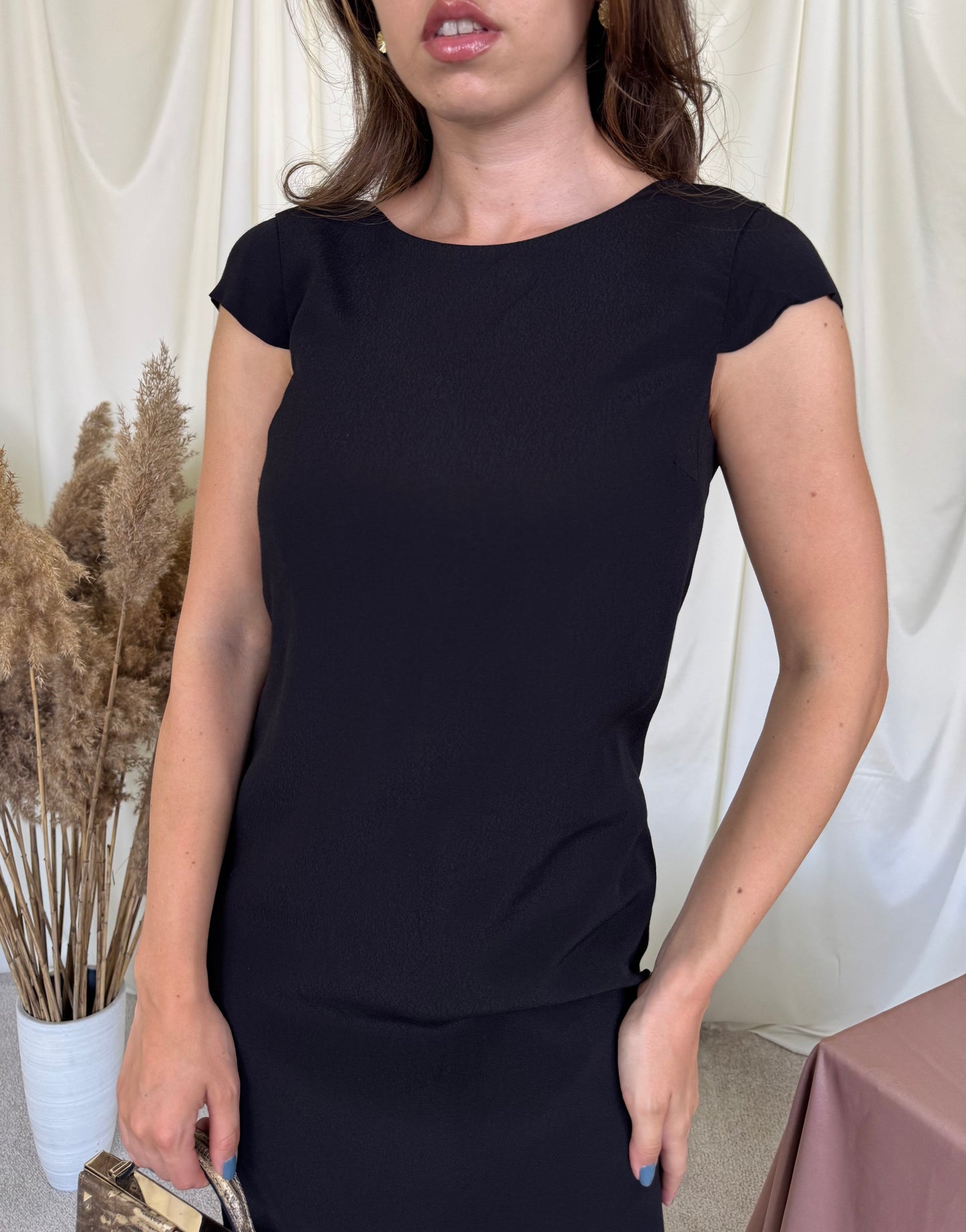 Rochie eleganta Trussardi neagră cu detaliu la spate ( mărimea XS/S)
