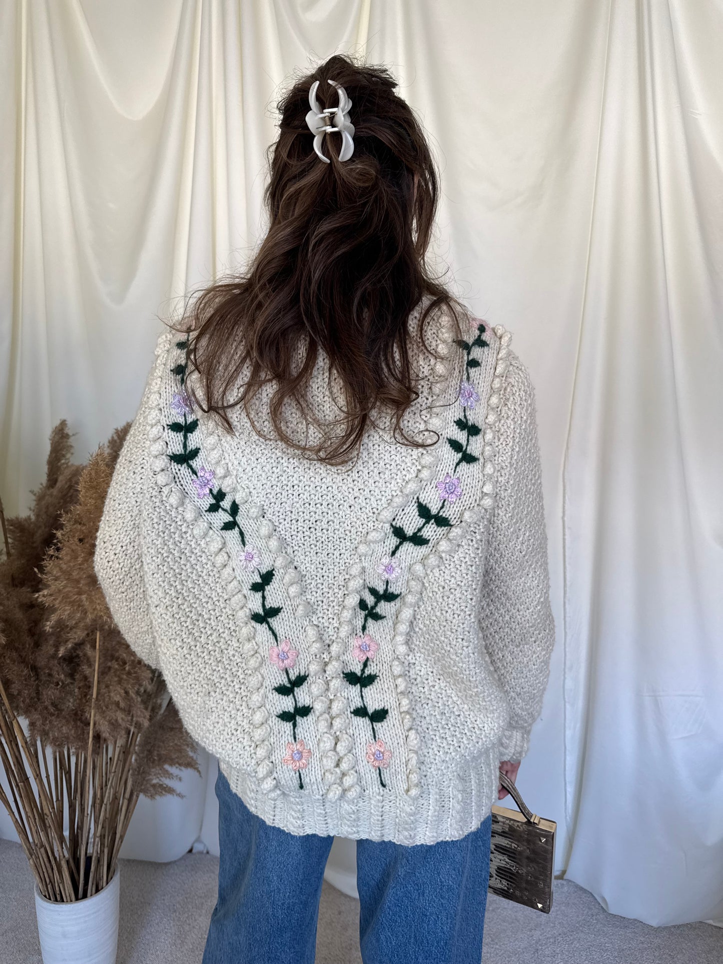 Cardigan vintage realizat manual ( L)