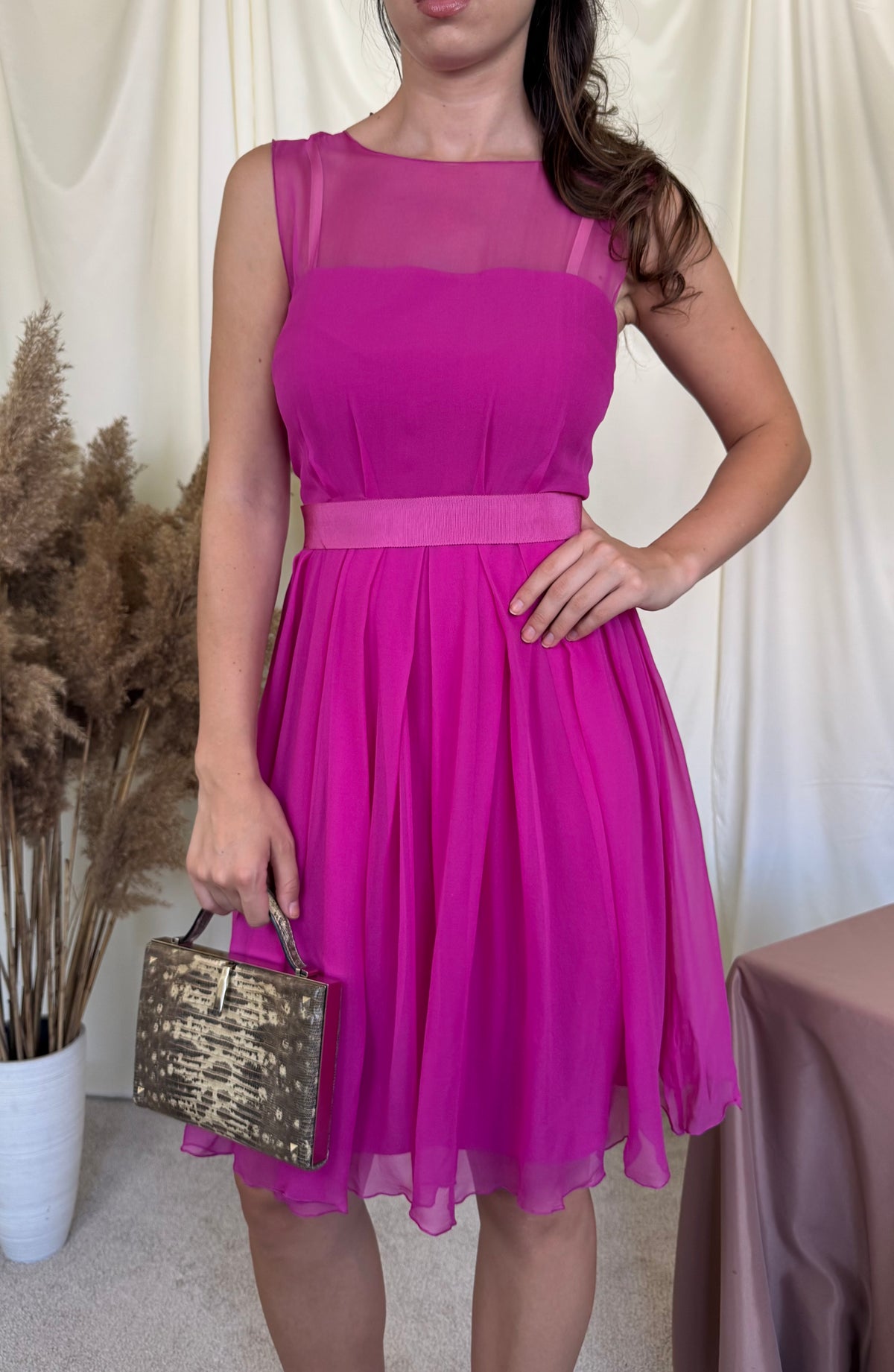 Rochie luxury MAX MARA colectia Pianoforte din 100% mătase naturală, centura pentru ajustare ( marimea XS)