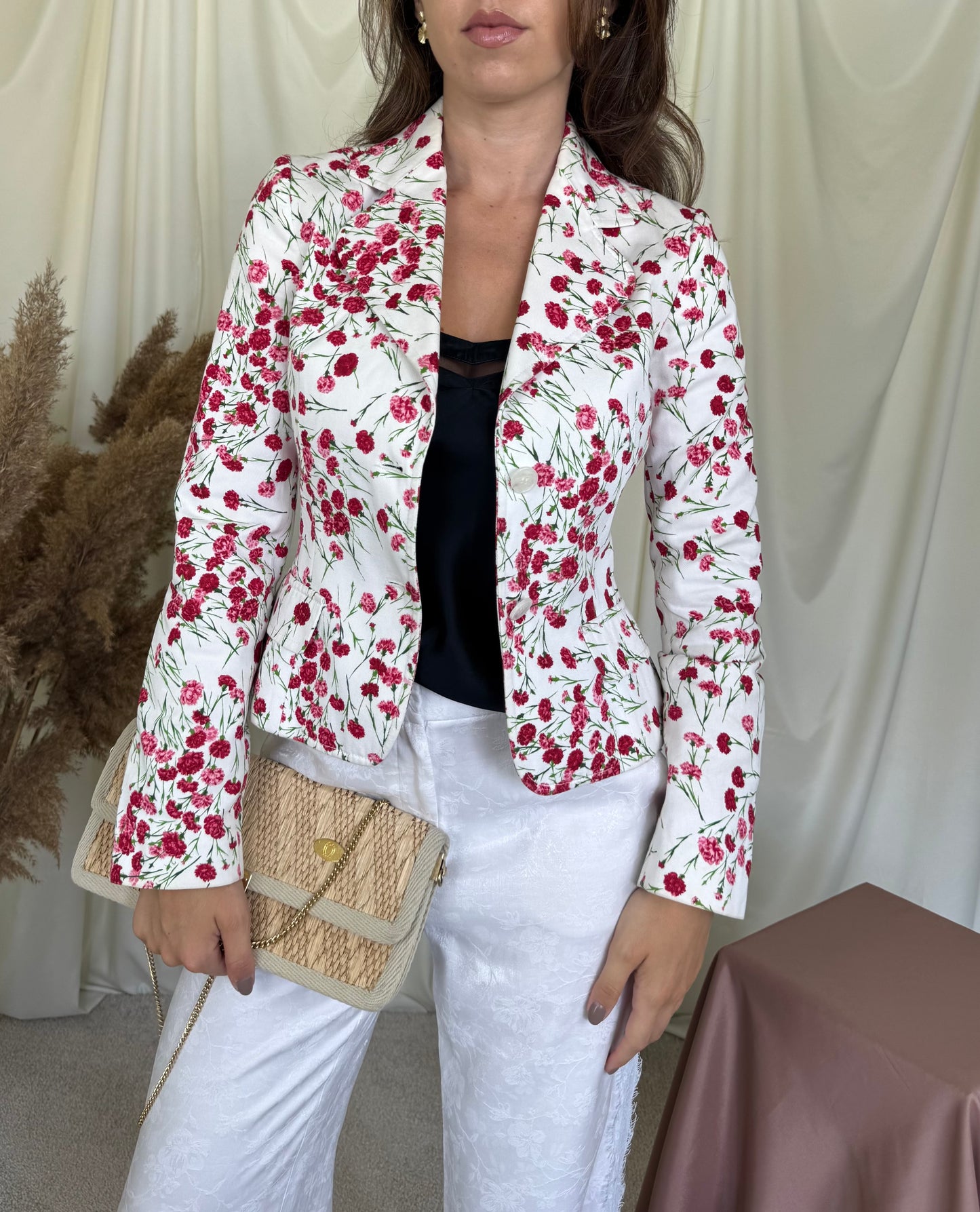 Sacou vintage Dolce& Gabbana cu print floral din 100% bumbac ( mărimea XS )