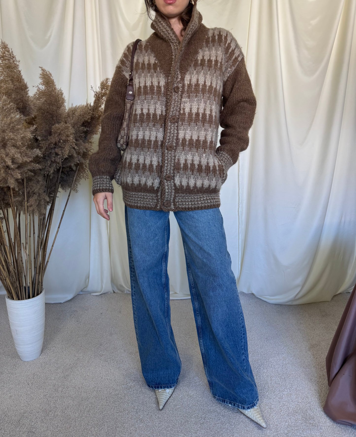 Jacheta vintage din lână handmade( mărime universală)