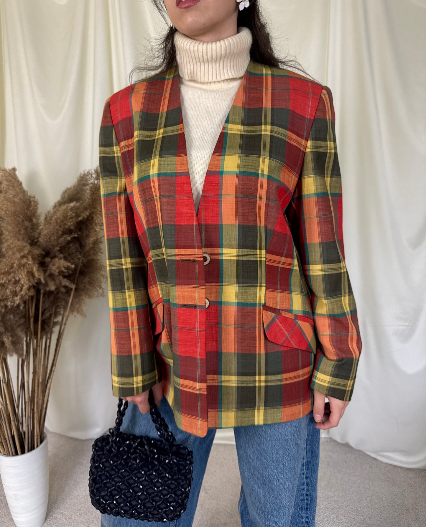 Sacou vintage lână și in( mărimea L)