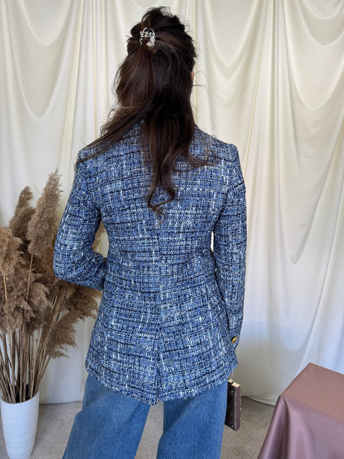 Sacou premium Luisa Spagnoli din tweed cu nasturi tip bijuterie ( mărimea S)