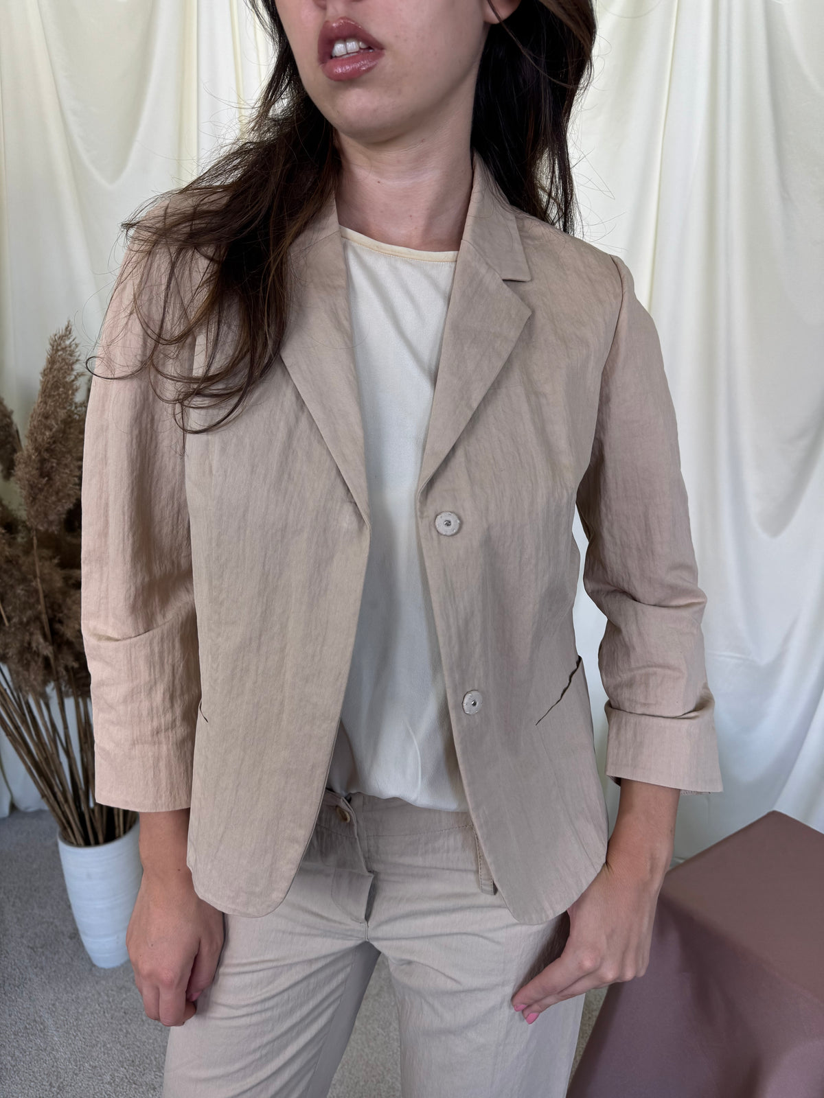 Costum luxury MARNI din bumbac cu sacou tip jachetă  ( mărimea S)
