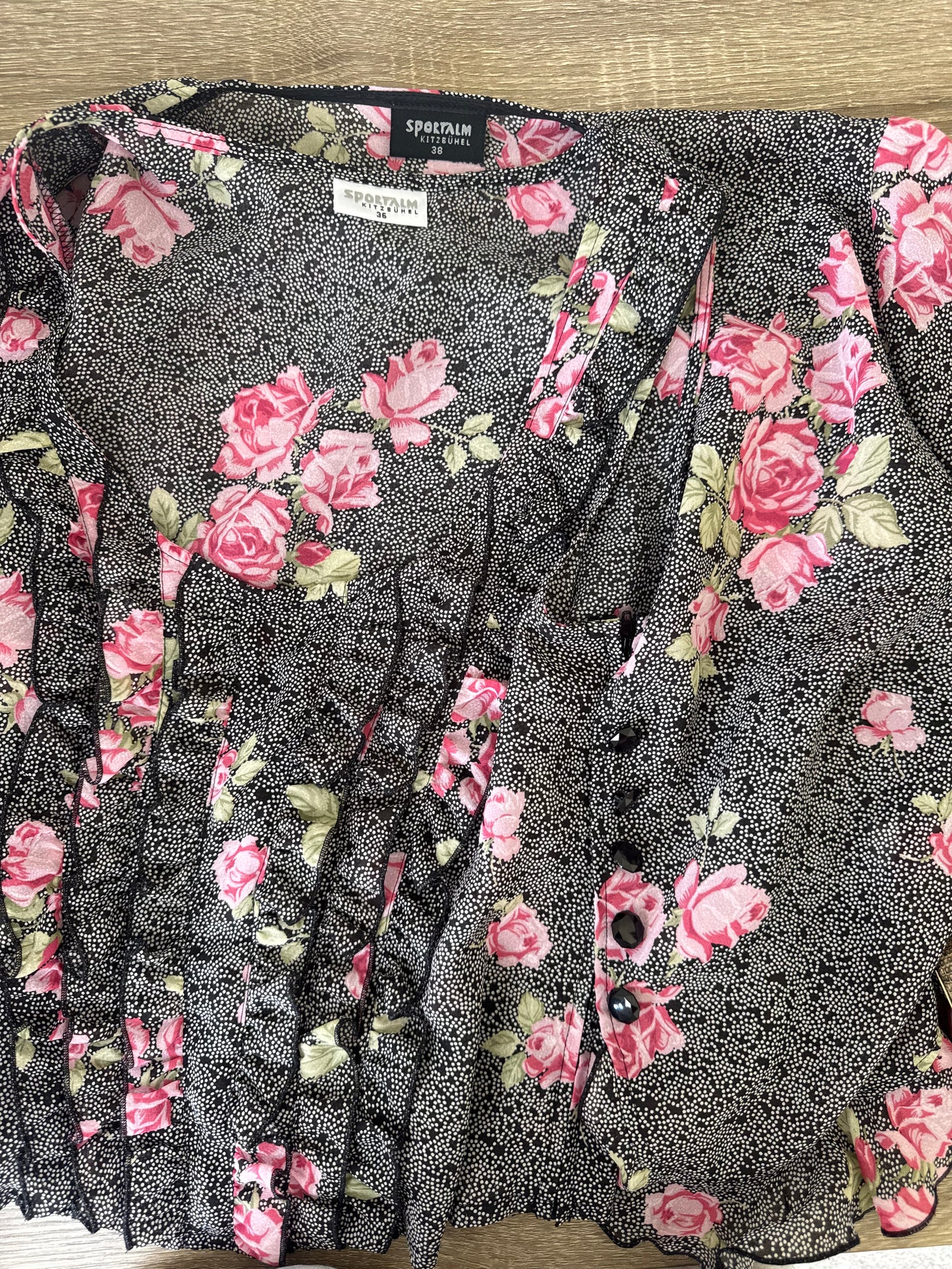 Set premium SPORTALM cu print floral: sacou + top tip corset 
(Mărimea S)