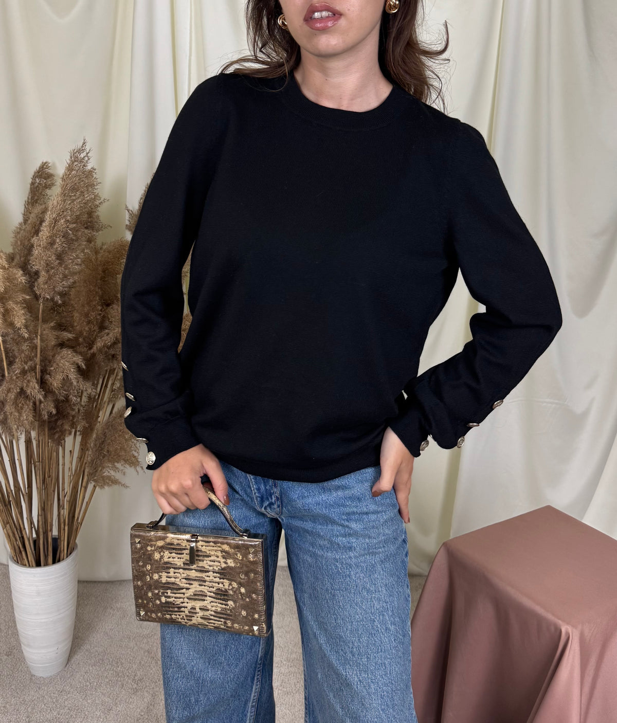 Pulover Sezane din 100% lână MERINO cu nasturi ( mărimea L/XL)
