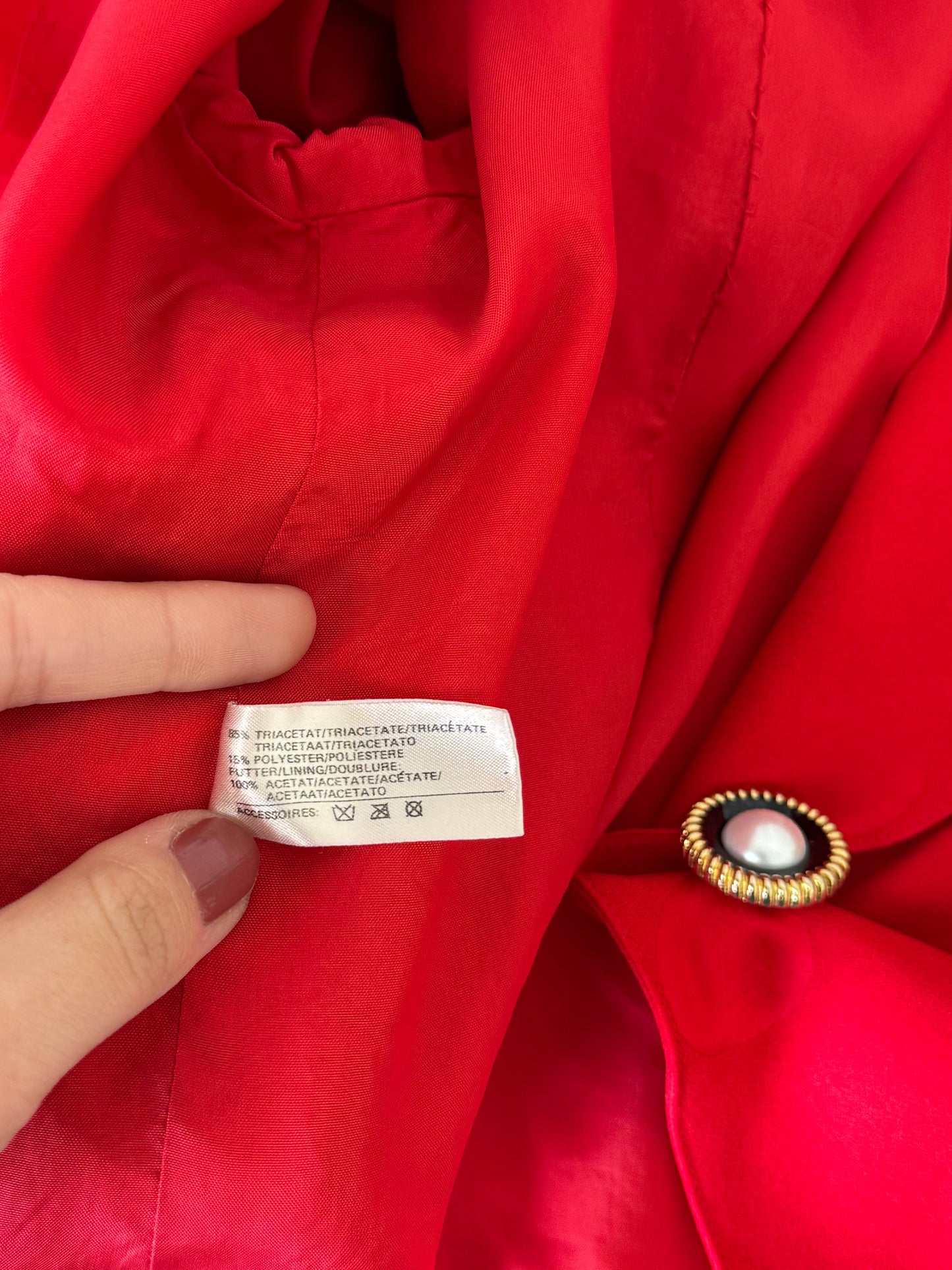 Sacou vintage elegant cu nasturi bijuterie și print buline 
(Mărimea M)