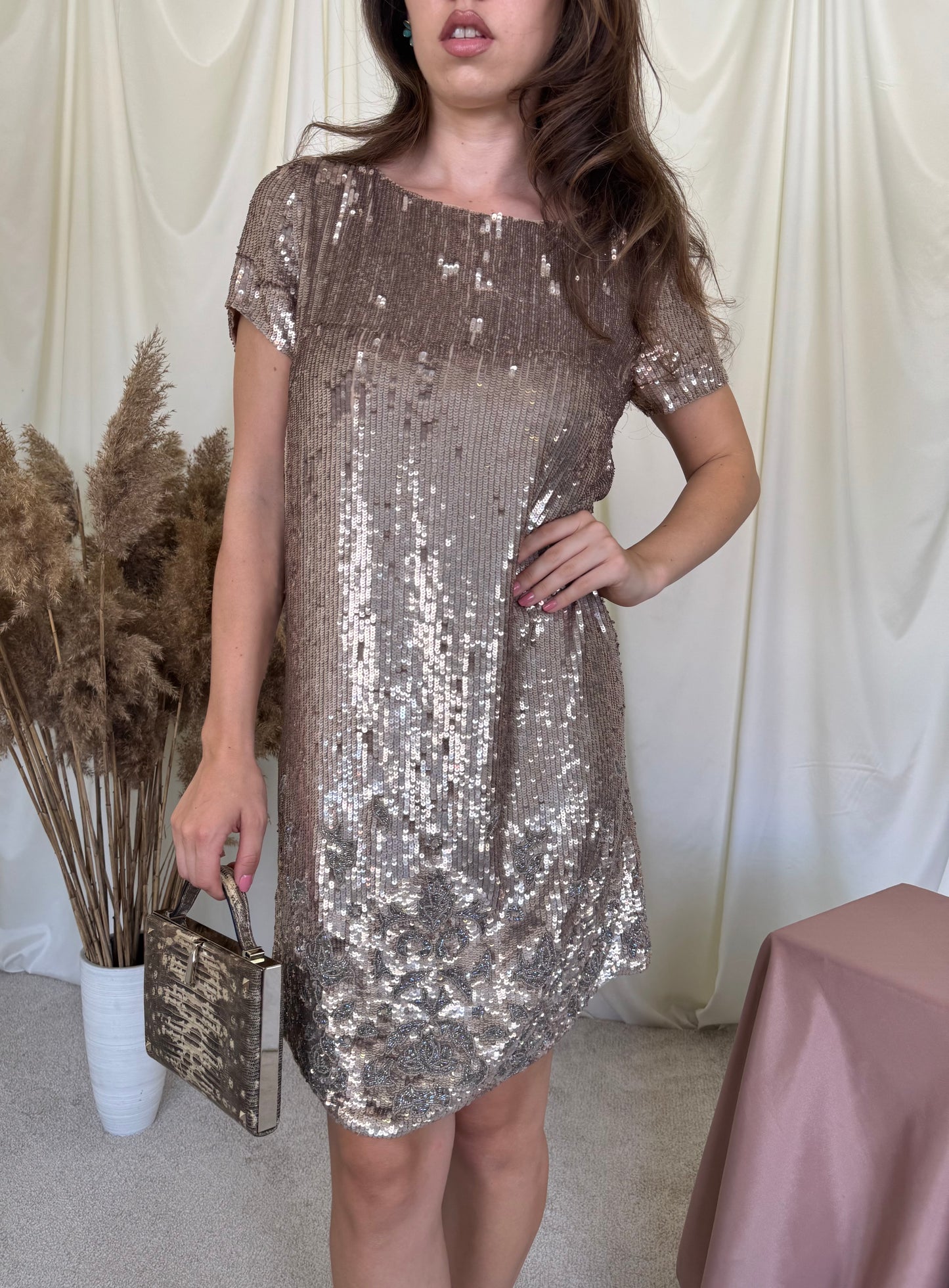 Rochie de ocazie TWINSET cu paiete și aplicații superbe ( mărimea S- S/M)