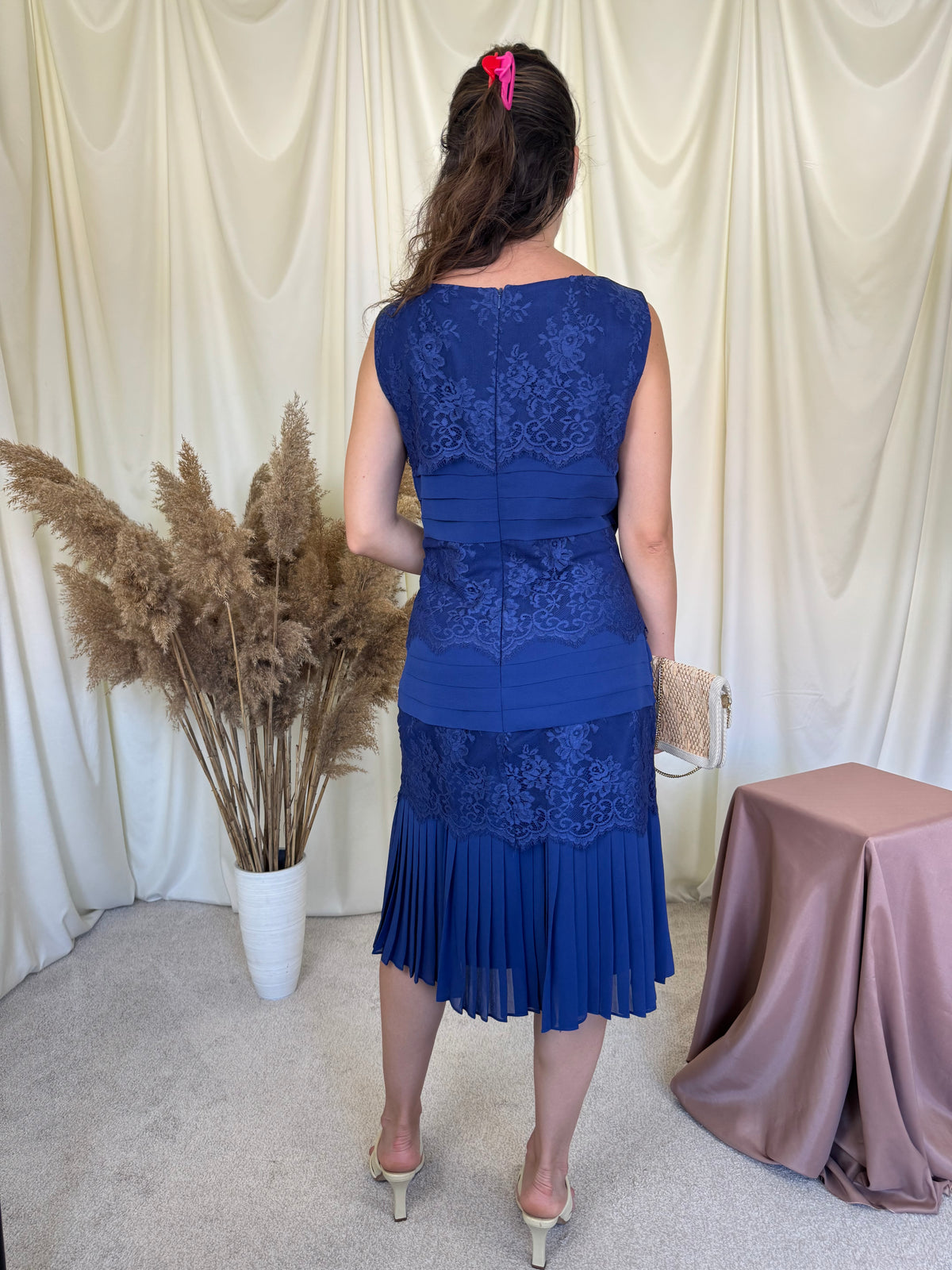 Rochie premium de ocazie Luisa Spagnoli din mătase și dantelă superbă ( mărimea M-M/L )