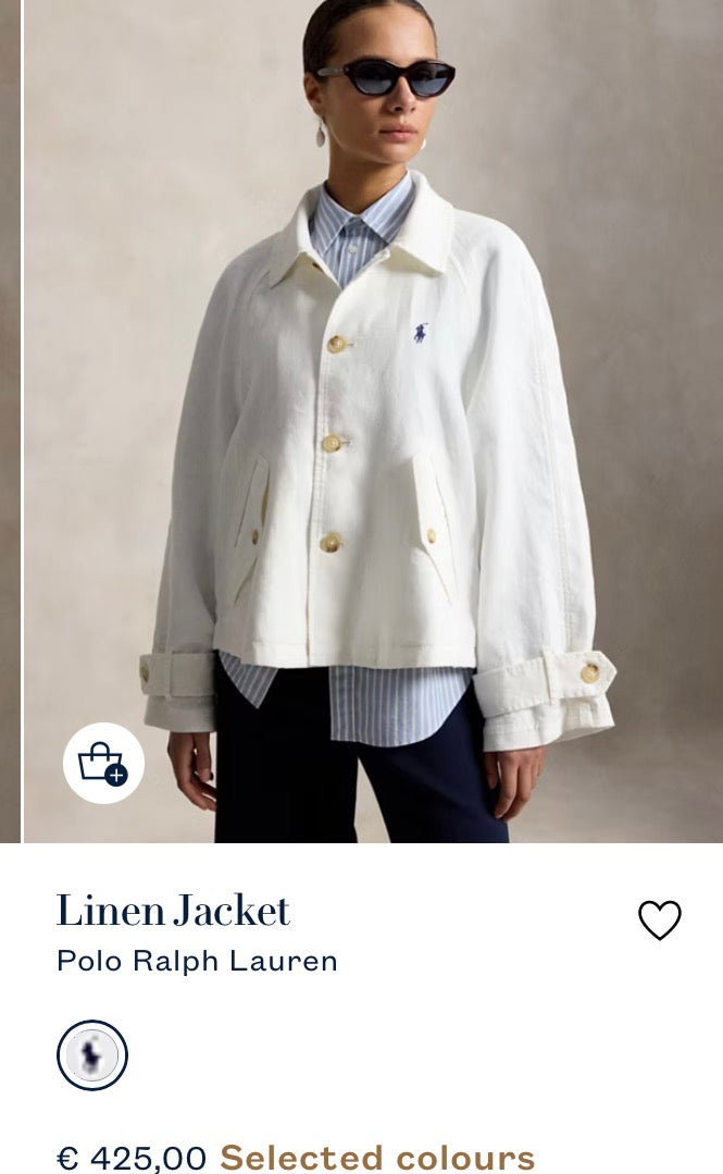Jachetă RALPH LAUREN din 100% in cu cordon pentru ajustare taliei 
( Mărimea M/L)