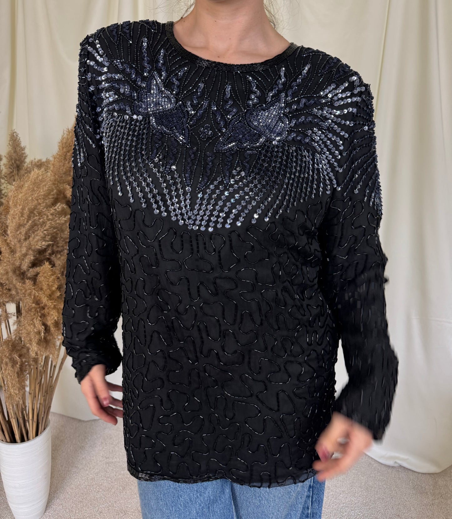 Piesa vintage din mătase naturală ( mărimea L)