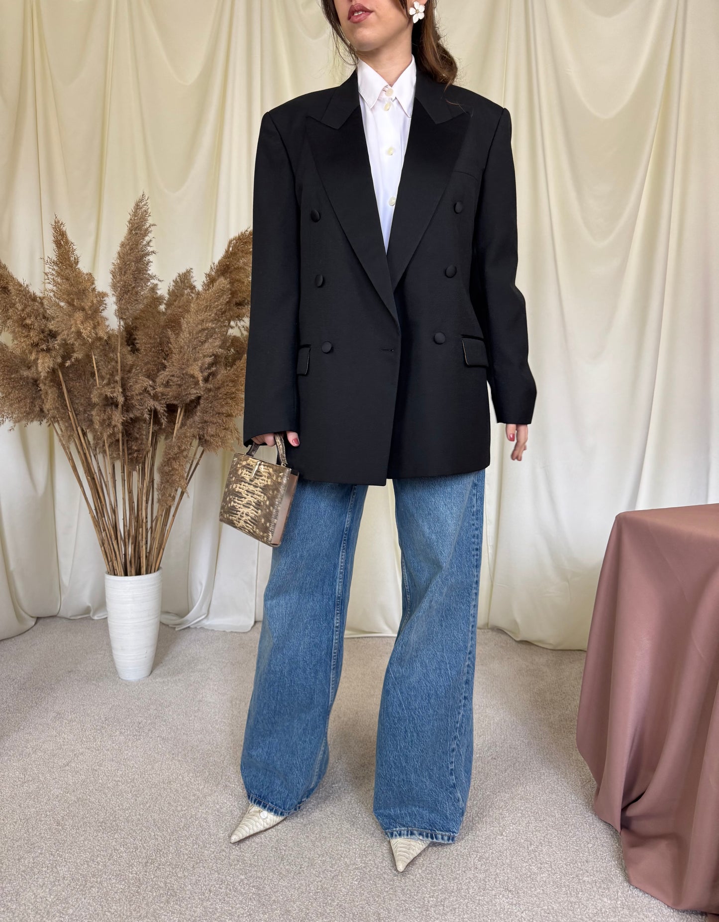 (BACK IN STOCK) Sacou vintage de brand PierreCardine, stofă superbă din 100% lână, (mărimea L/XL)