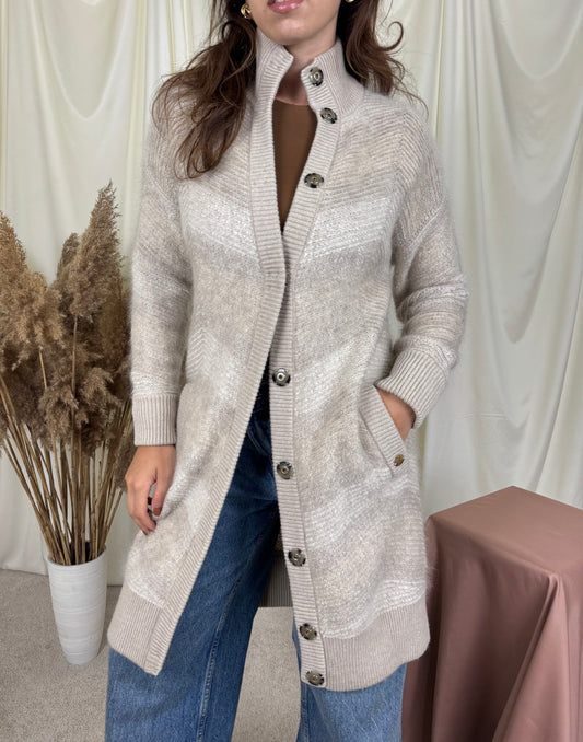 Cardigan premium FALCONERI din lână și mohair, închidere cu capse ( mărimea S/M)
