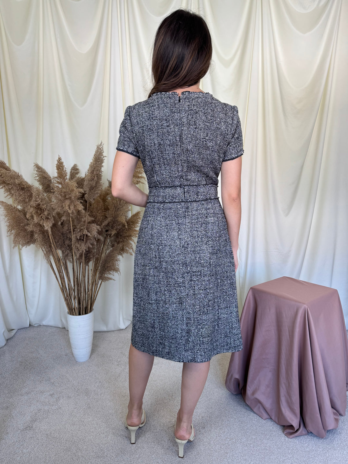 Rochie din tweed de bumbac LUISA CERANO( mărimea S-S/M)