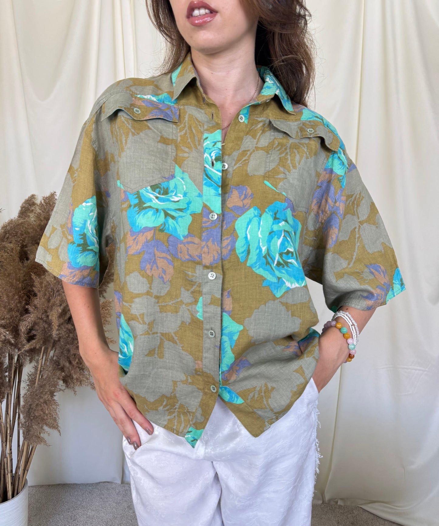 Cămașă SPORTMAX  by MAX MARA din 100% in cu print floral ( mărimea M/L)
