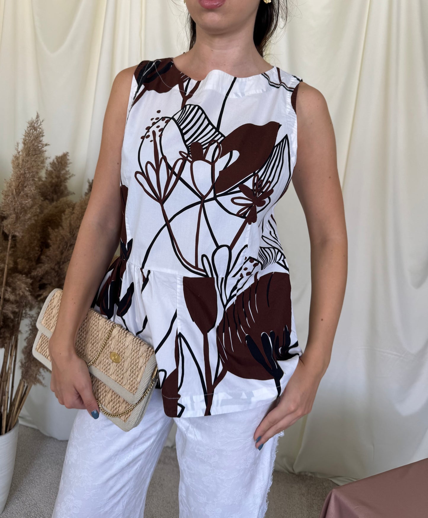 Top MARNI din 100% bumbac cu print floral( mărimea M)