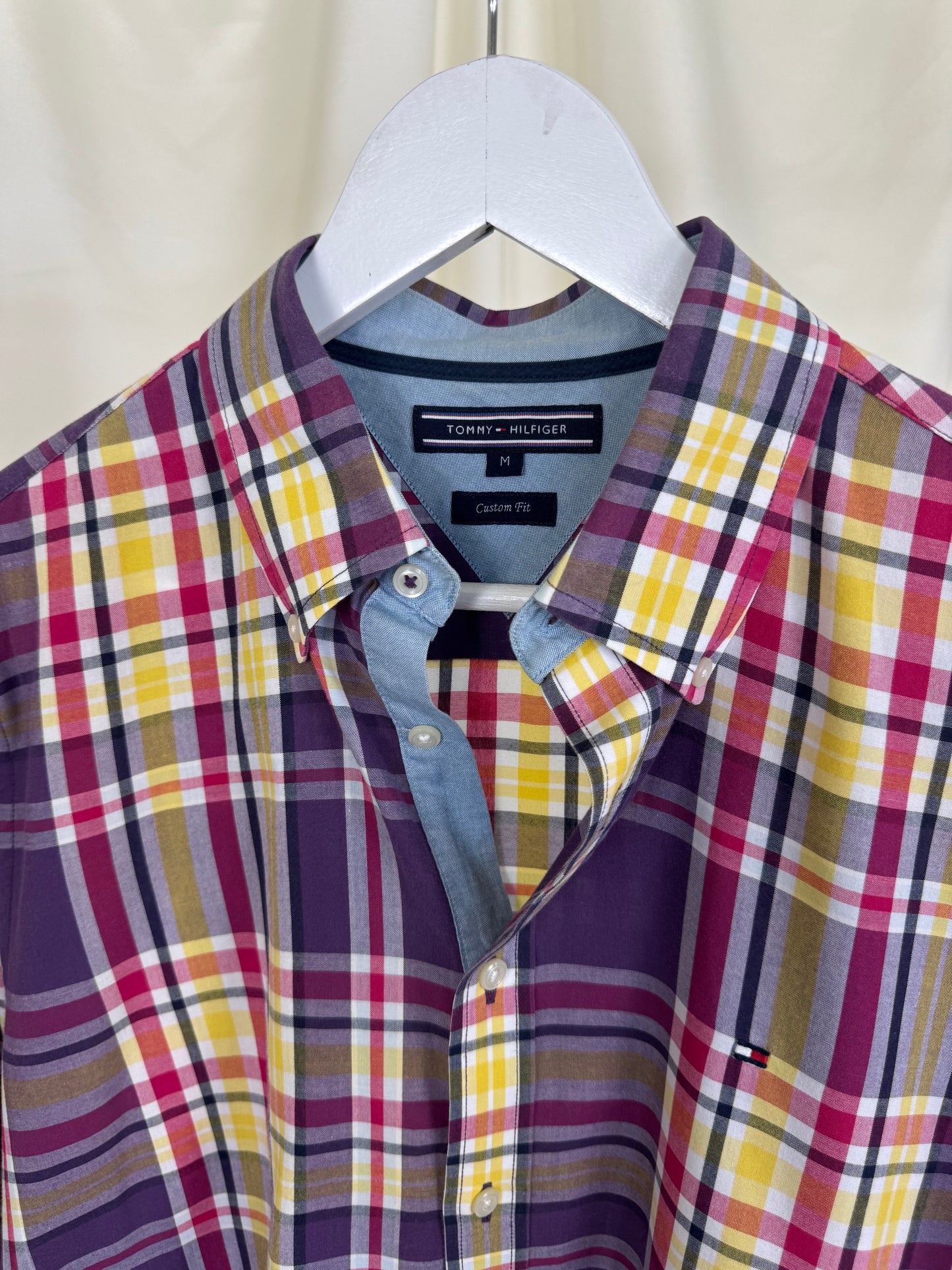 Cămașă Tommy print carouri din 100% bumbac 
(Mărimea M)