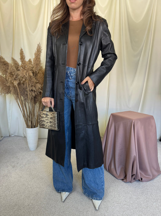 Trench vintage premium GIANFRANCO FERRE din 100% piele naturală ( mărimea S/M)