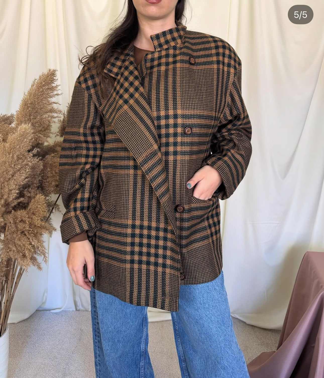 Jacheta vintage din 100% lână( mărimea M-L)