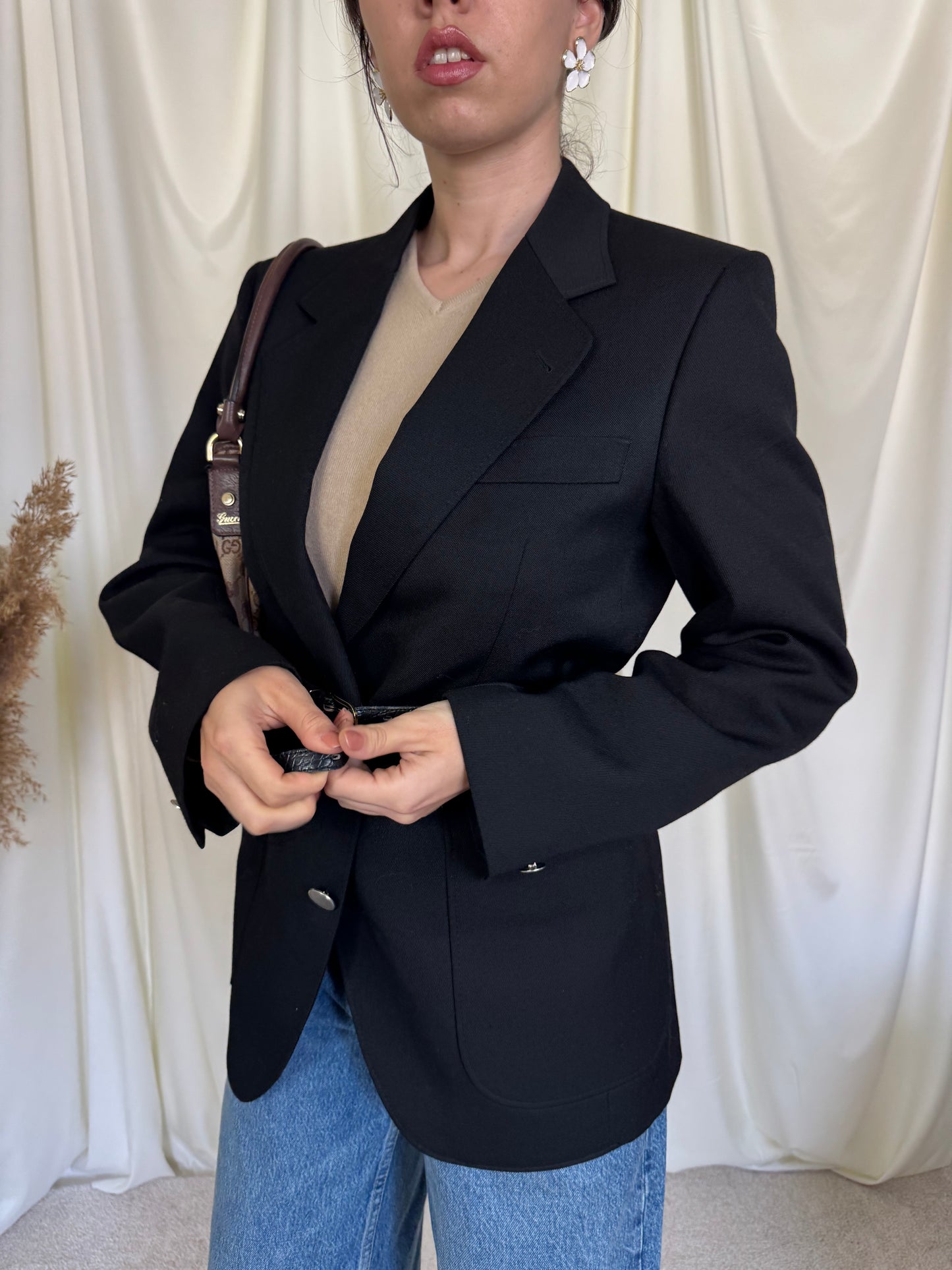 Sacou vintage superb din stofă cu structură, mărimea S - fit oversized