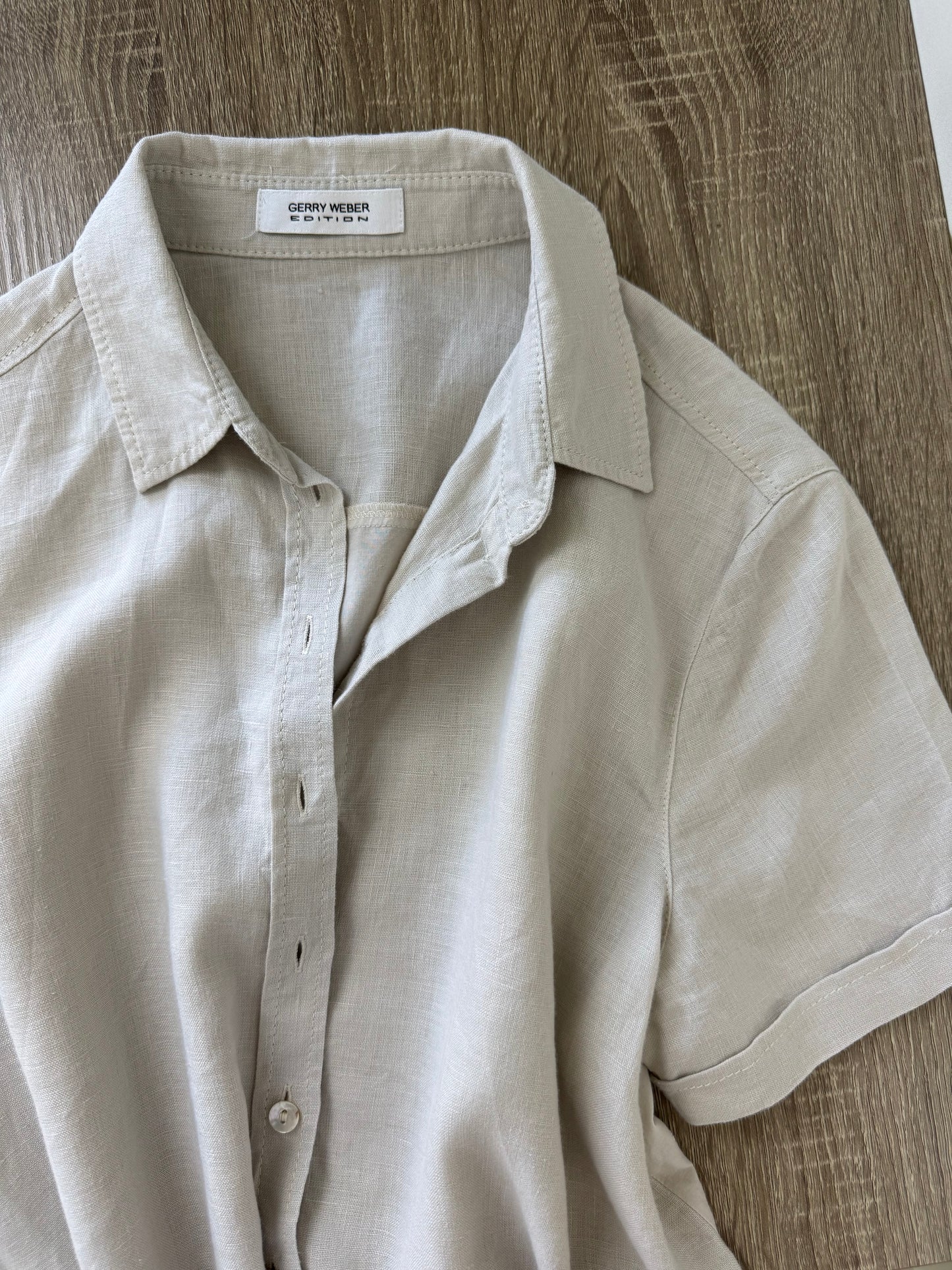 Cămașă Gerry Weber din in și detalii brodate din bumbac ( mărimea M)