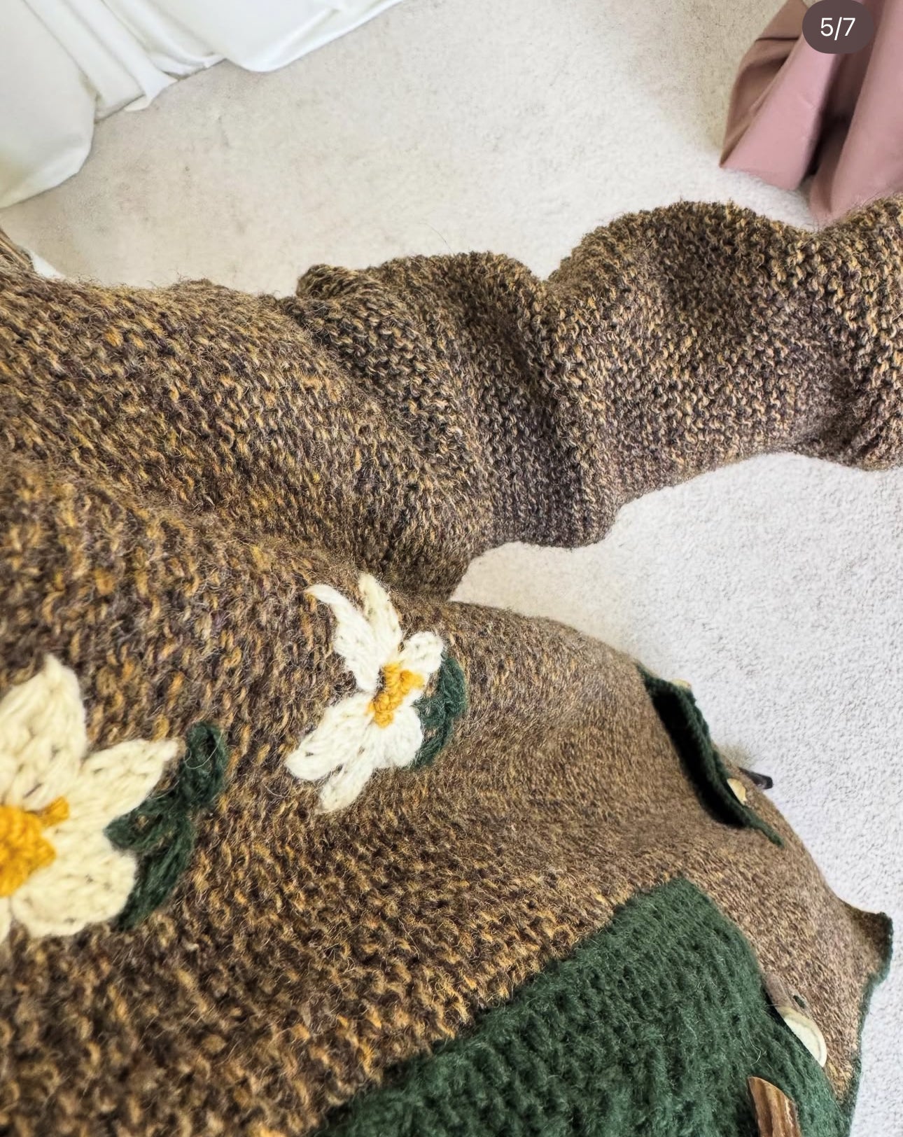 Cardigan vintage din Lână handmade ( mărimea M-L)