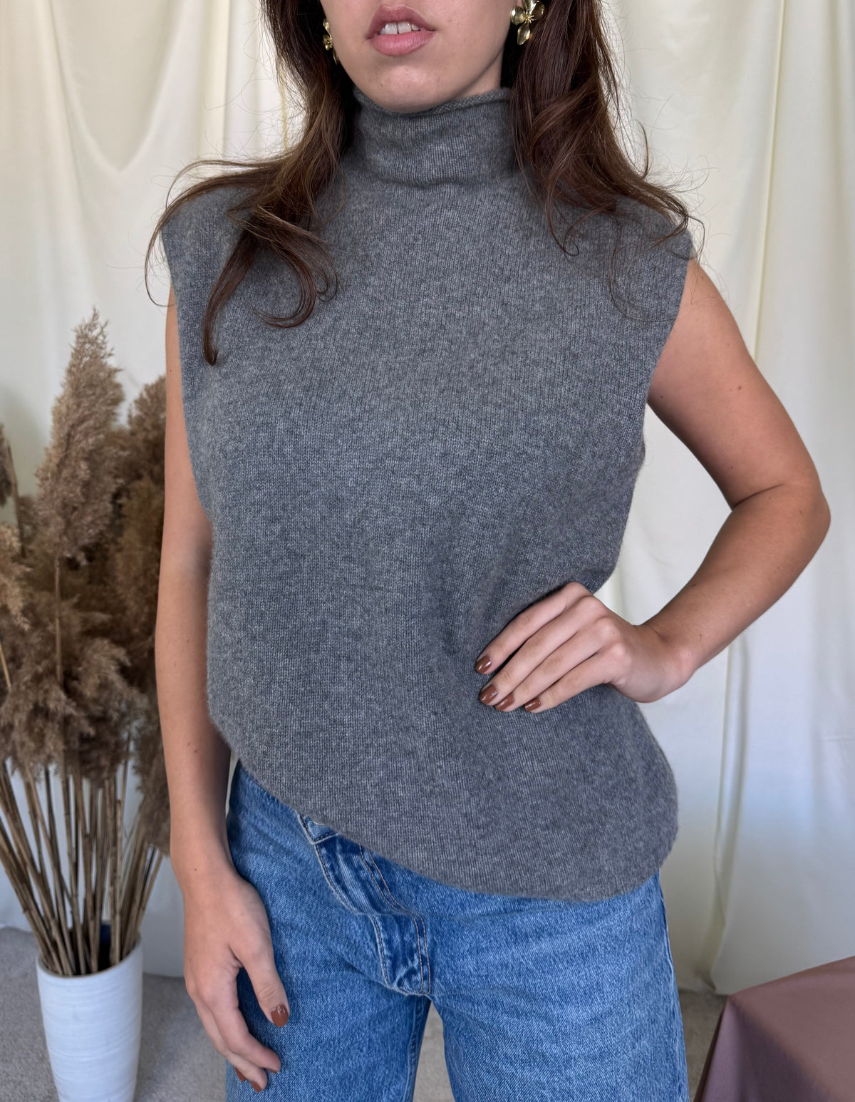 Top vintage din 100% cașmir moale ( mărimea M-XL)