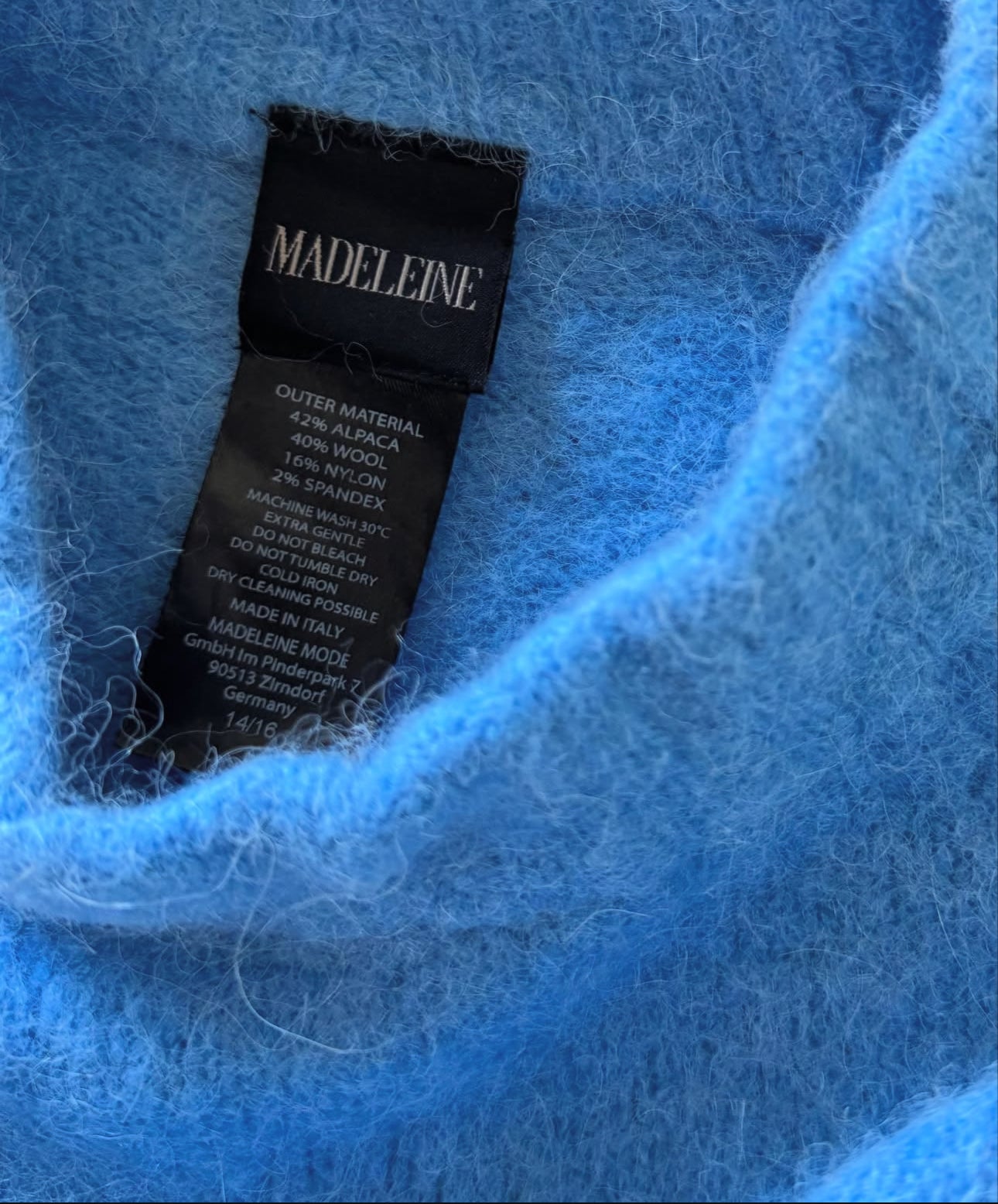 Pulover gros de brand din lana mohair și alpaca ( mărimea S)