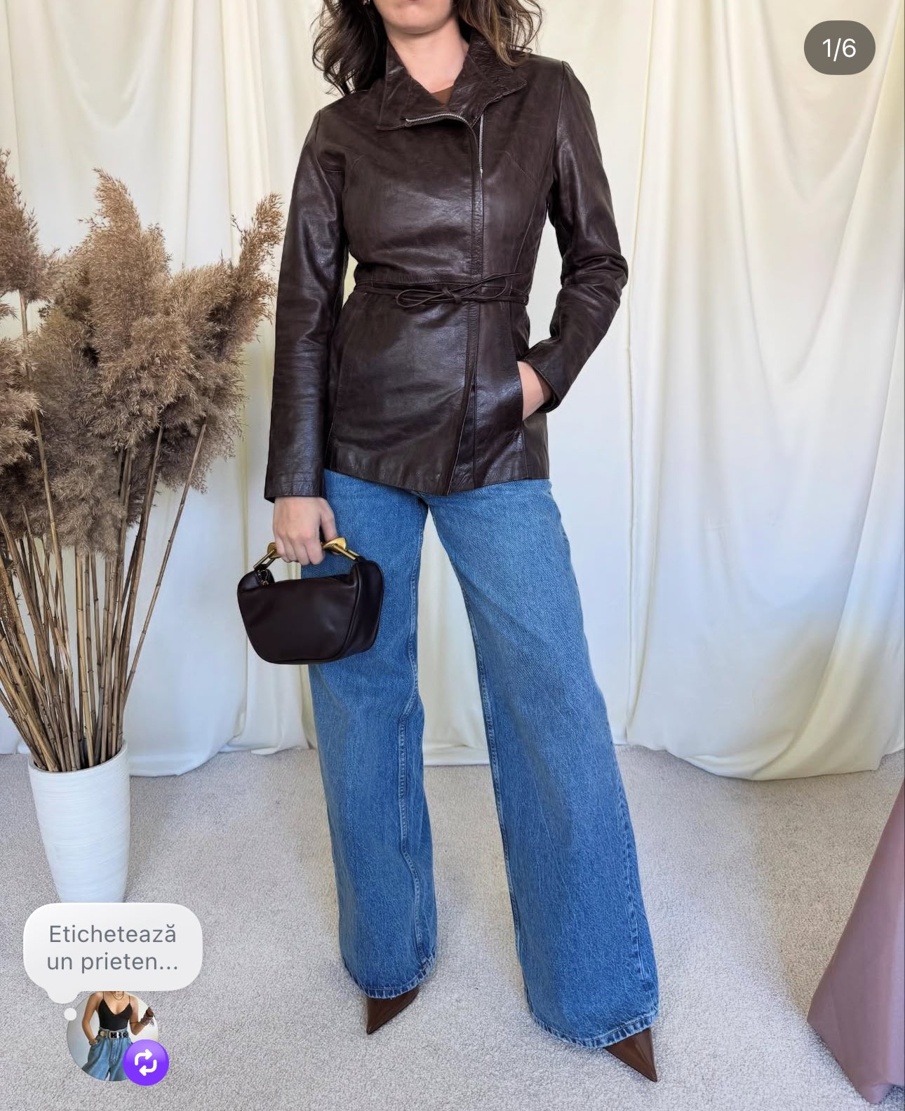 Jacheta vintage piele naturală( mărimea xs-s)