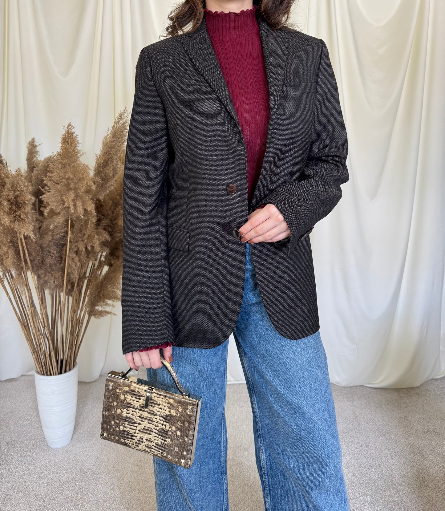 Sacou superb de brand Paoloni din 100% lână- stofă fină, mărimea S