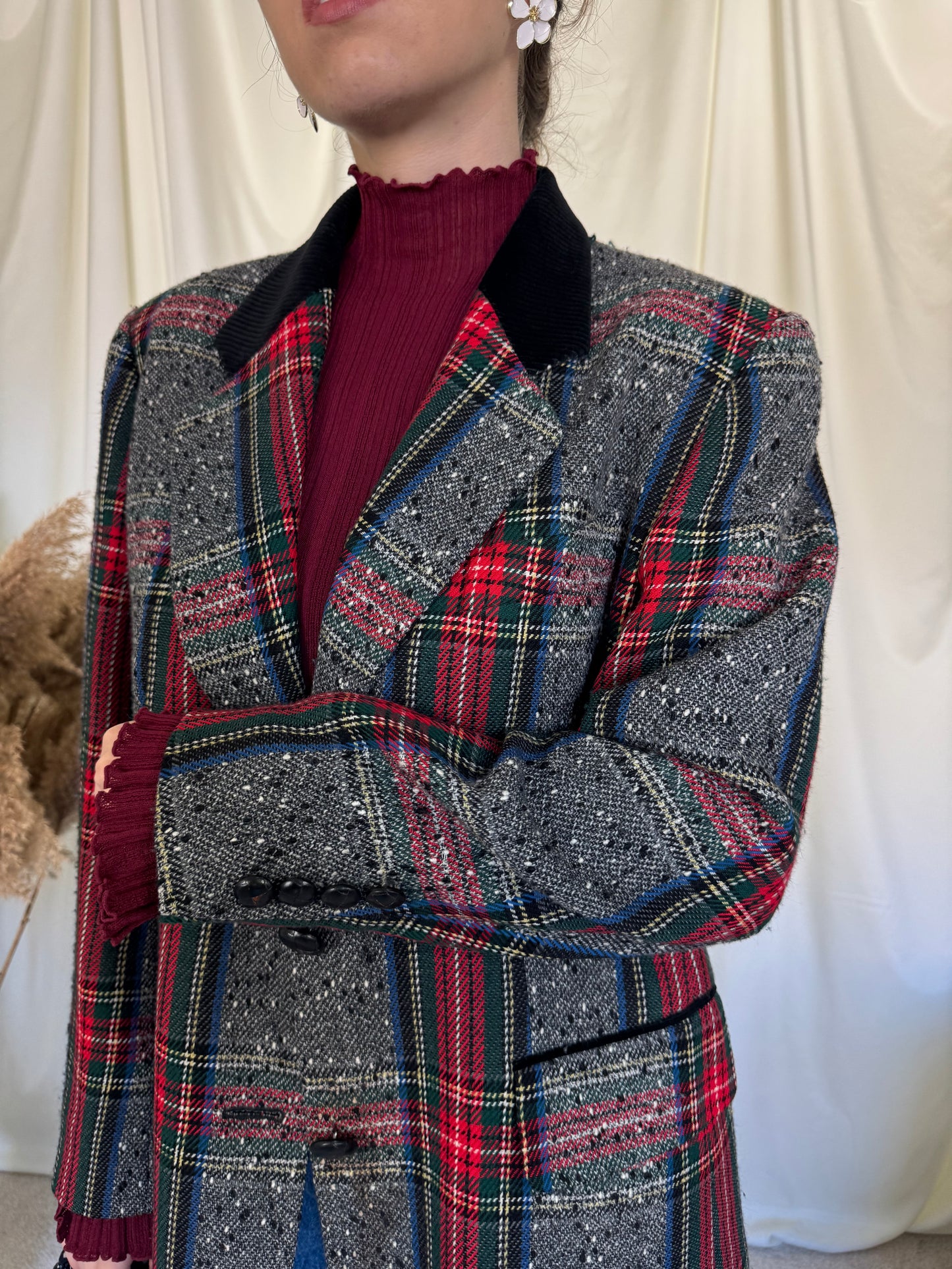 Sacou vintage superb din stofă de lână ( mărimea M)