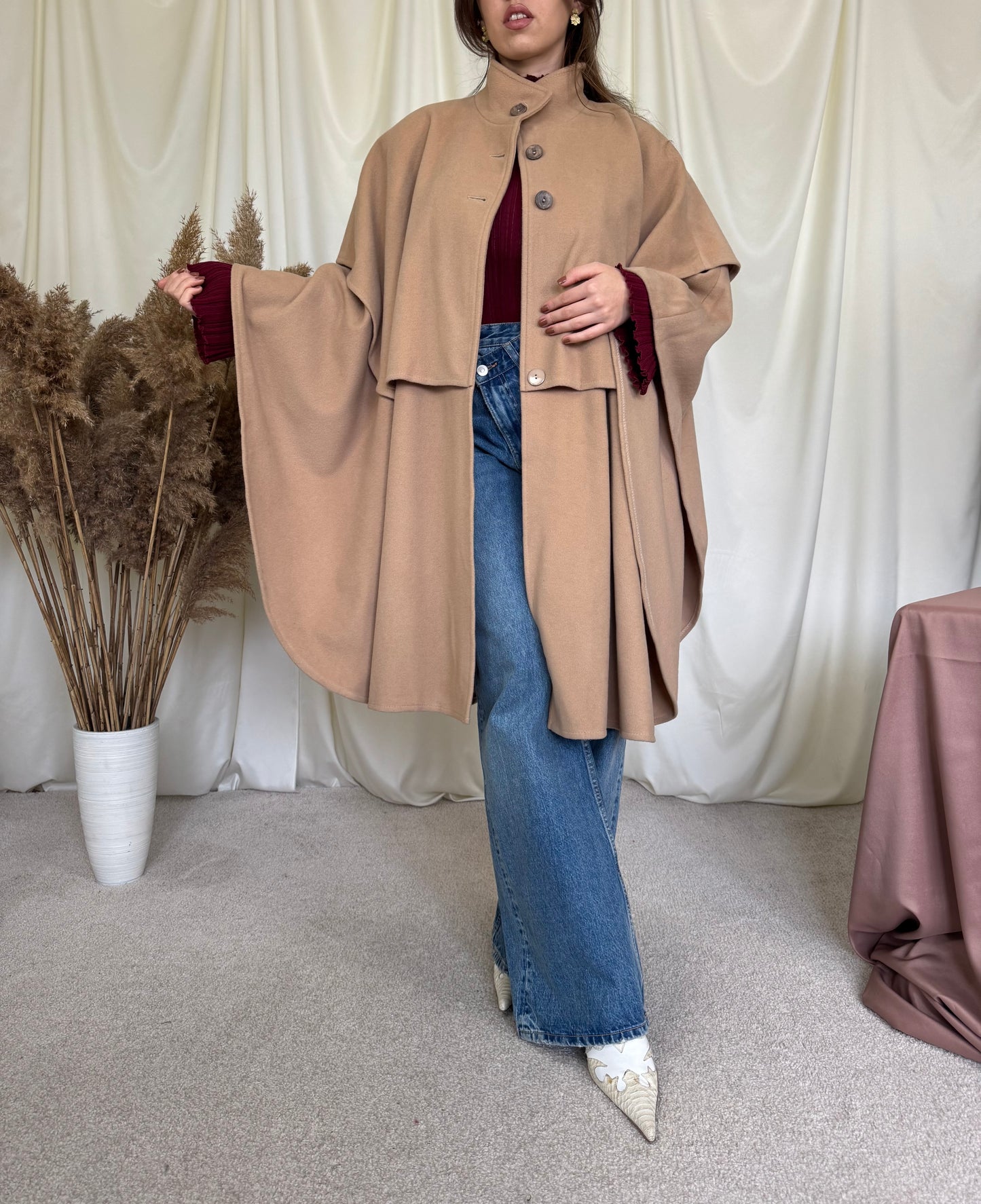 Capa vintage din lana și cașmir