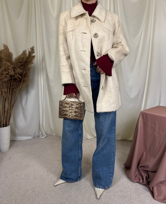 Palton vintage divin din stofă lână și mohair( mărimea M)