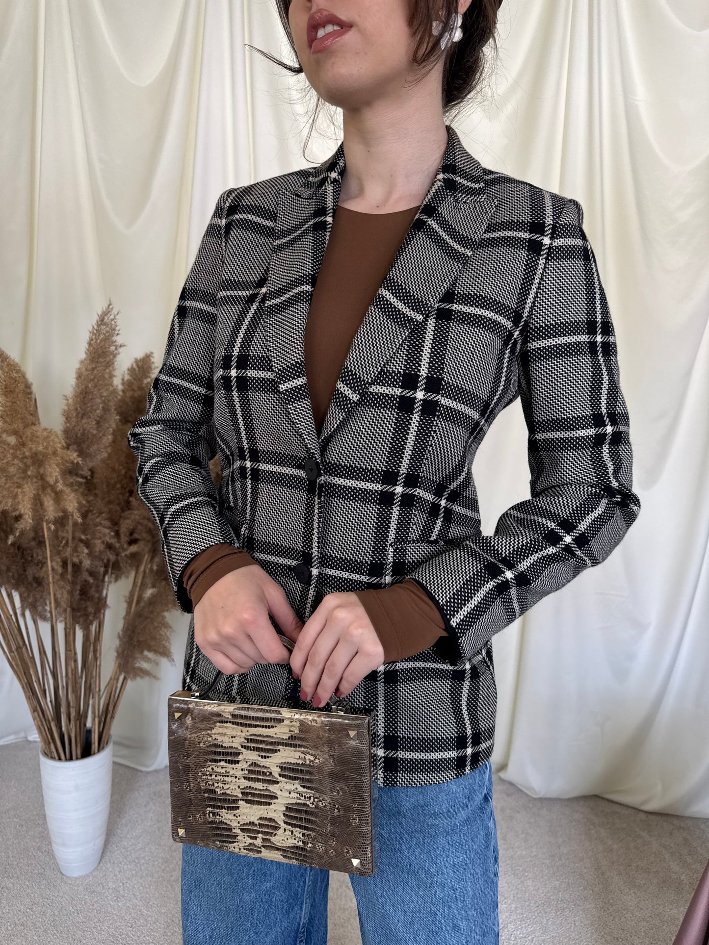 Sacou vintage de calitate, made in Italy, model cambrat 
(Mărimea S)