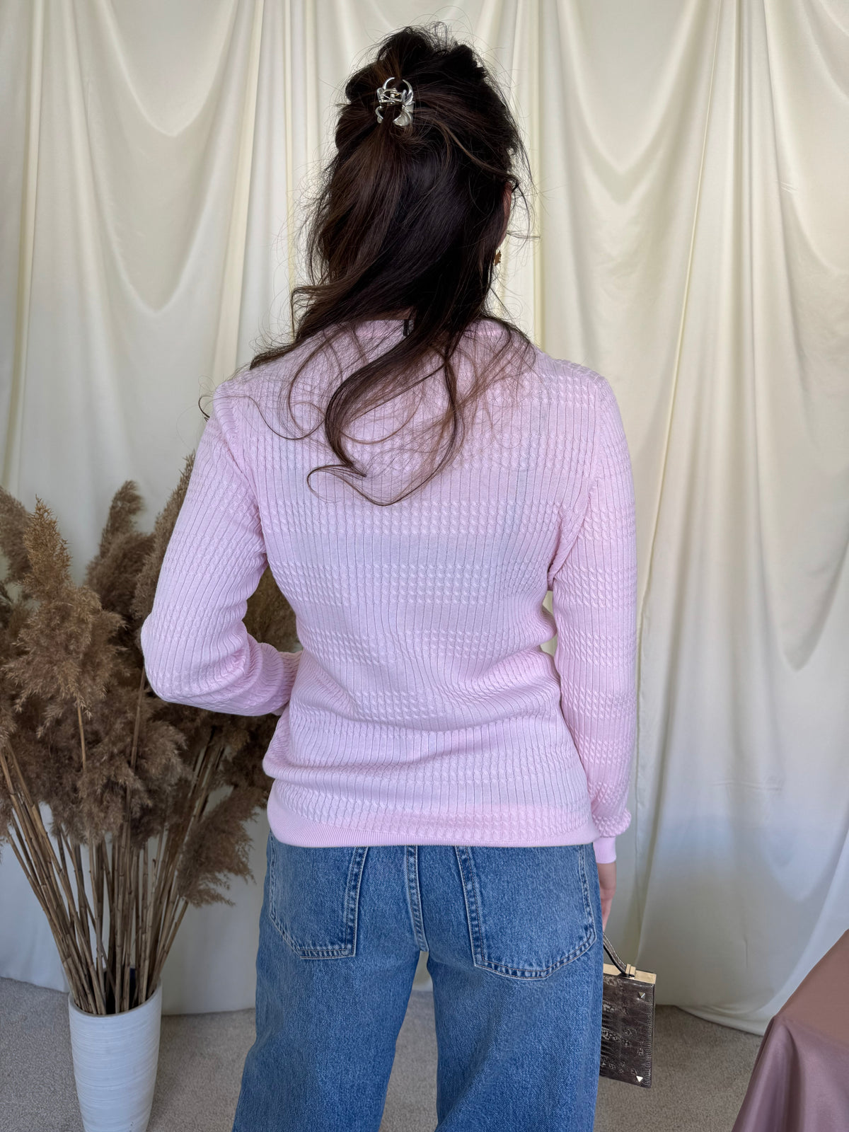 Pulover Tommy Hilfiger baby pink din 100% bumbac ( mărimea M)