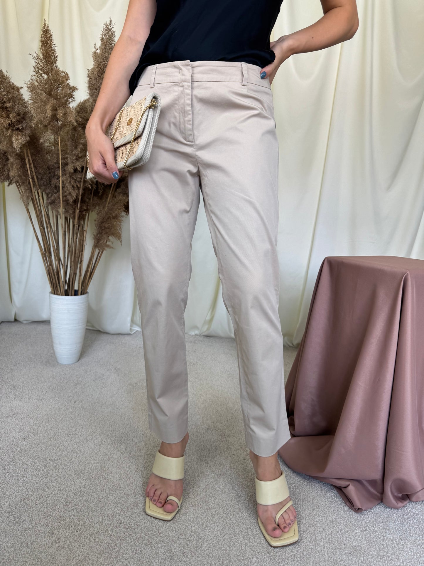 Pantaloni Max Mara cropped cigarette, stretch office( marimea S)