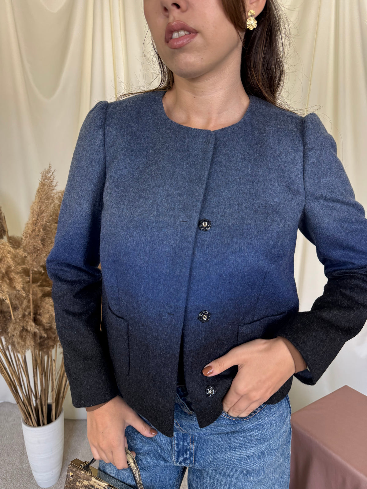 Sacou tip palton scurt, produs premium VALENTINO  din 70% lână ( mărimea S)