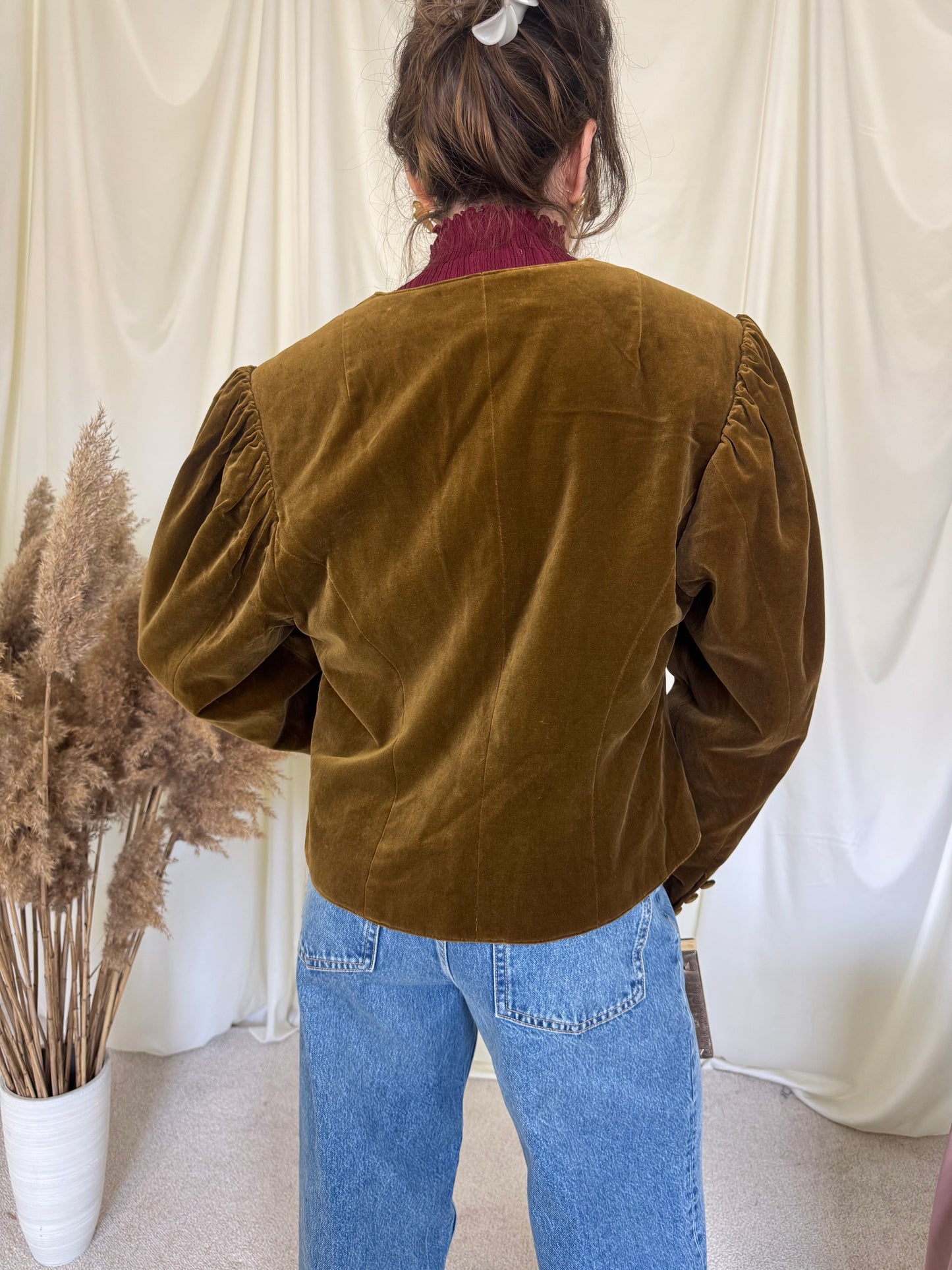 Sacou vintage superb din catifea de bumbac ( mărimea M-L)