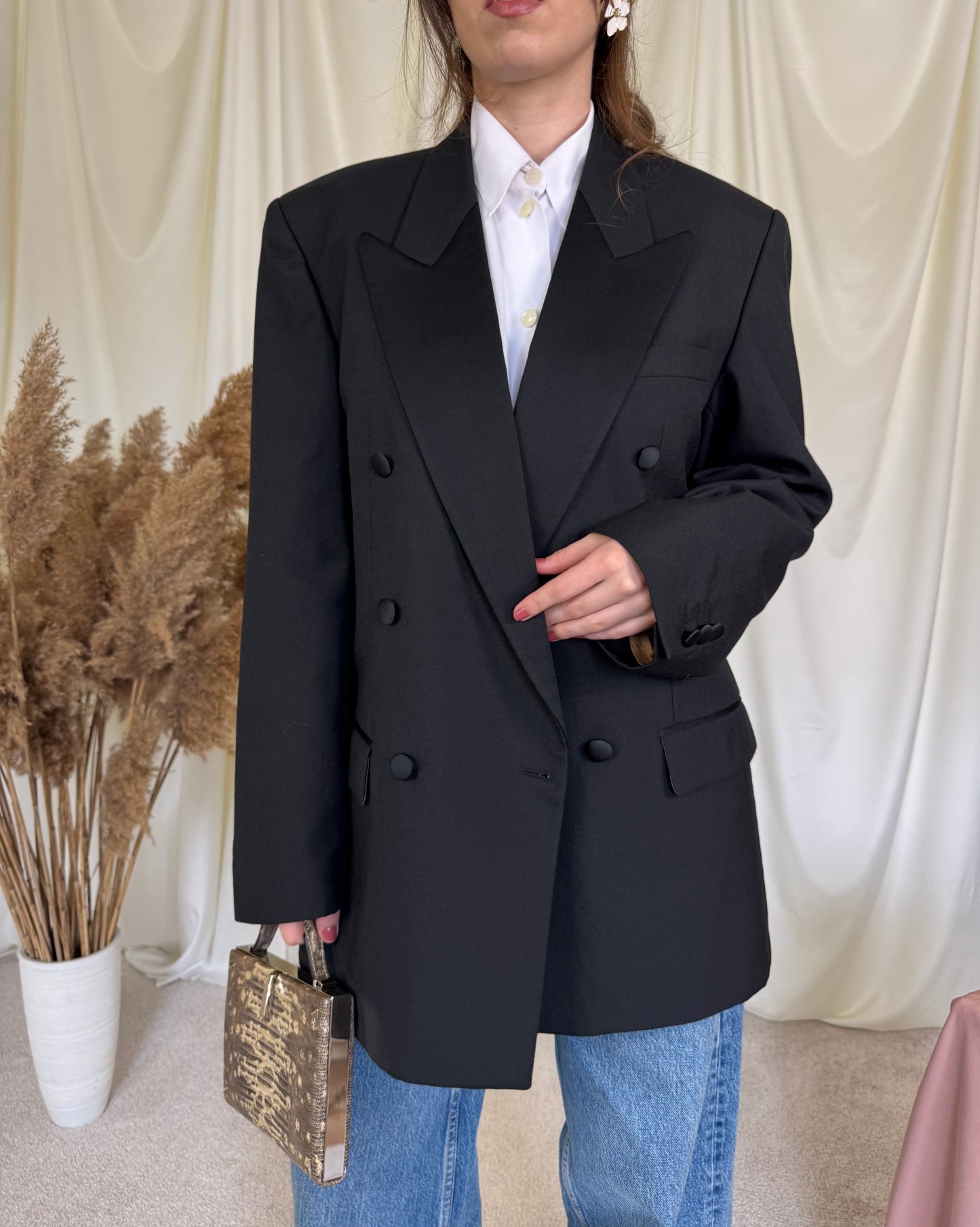 (BACK IN STOCK) Sacou vintage de brand PierreCardine, stofă superbă din 100% lână, (mărimea L/XL)