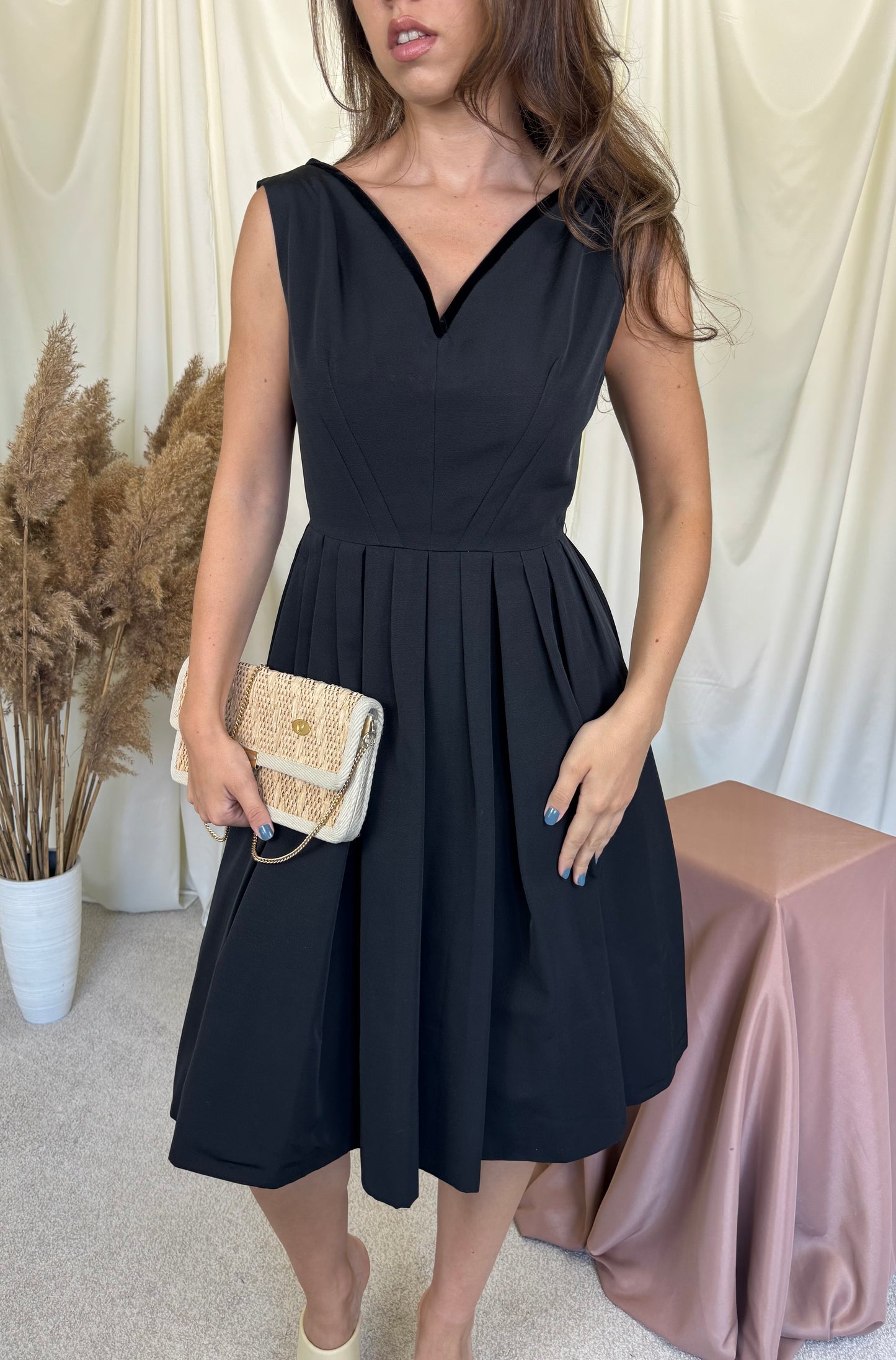 Rochie vintage spectaculoasă custom made, de ocazie cu detalii din catifea de bumbac, produs unicat ( mărimea S)