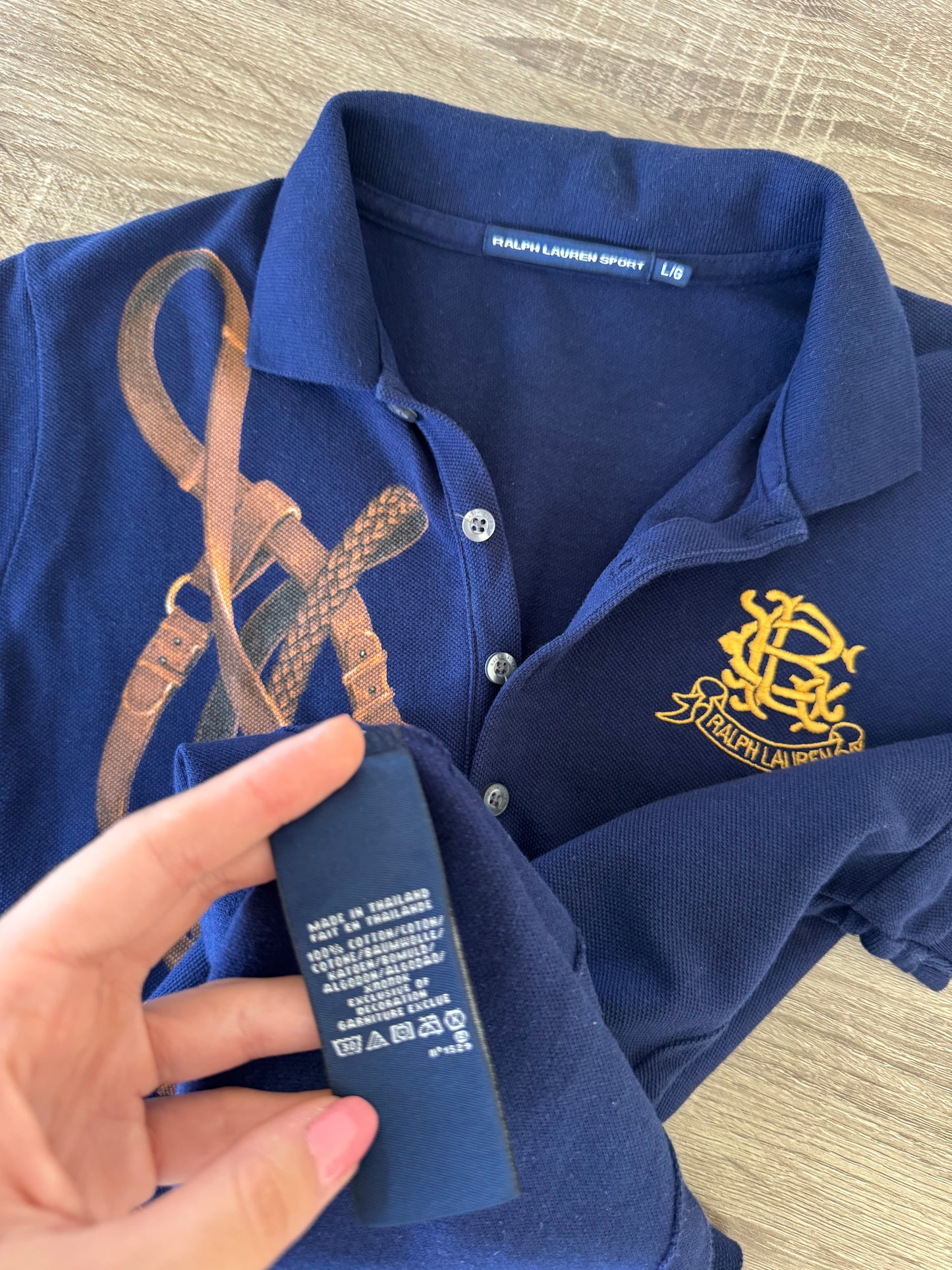 Tricou Ralph Lauren cu print din 100% bumbac ( mărimea M/L)