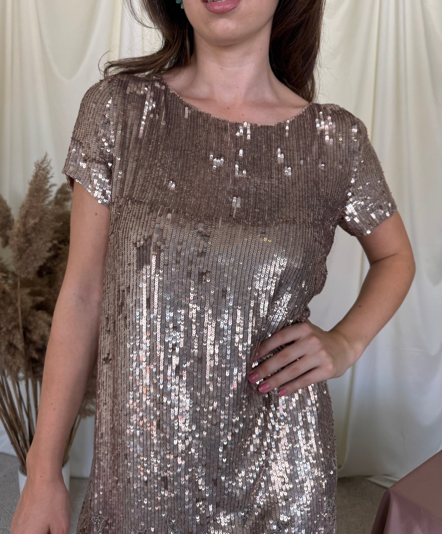 Rochie de ocazie TWINSET cu paiete și aplicații superbe ( mărimea S- S/M)