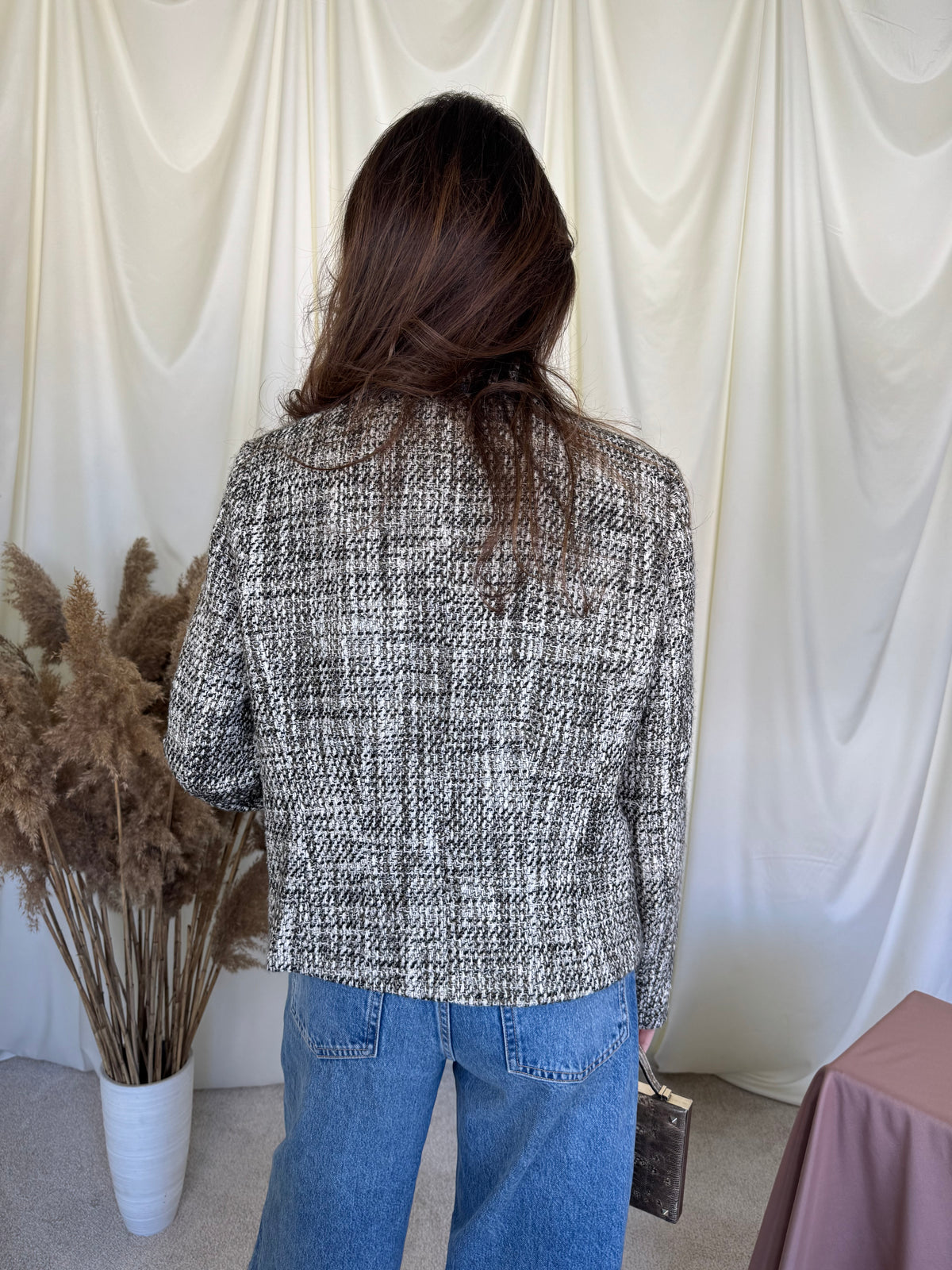 Sacou - jacheta din tweed de bumbac( mărimea M/L )
